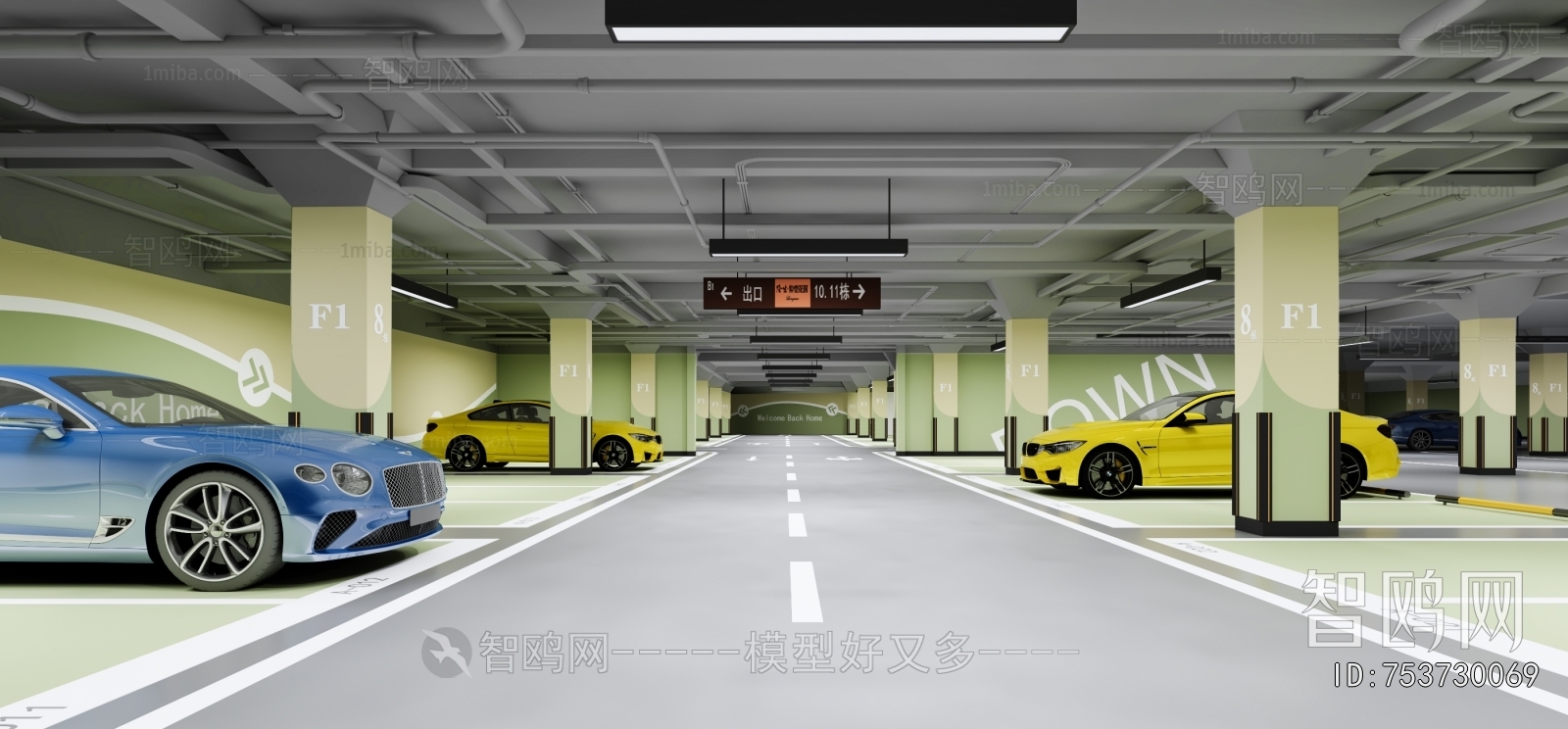 Modern Underground Parking Lot