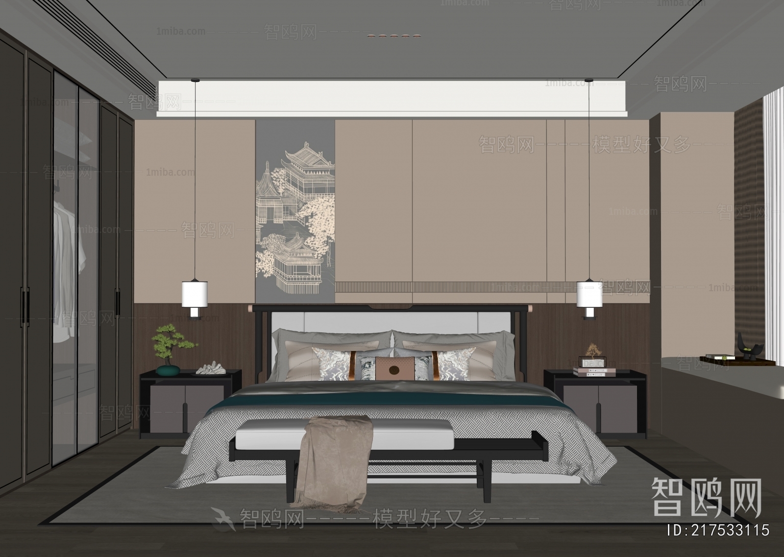 New Chinese Style Bedroom