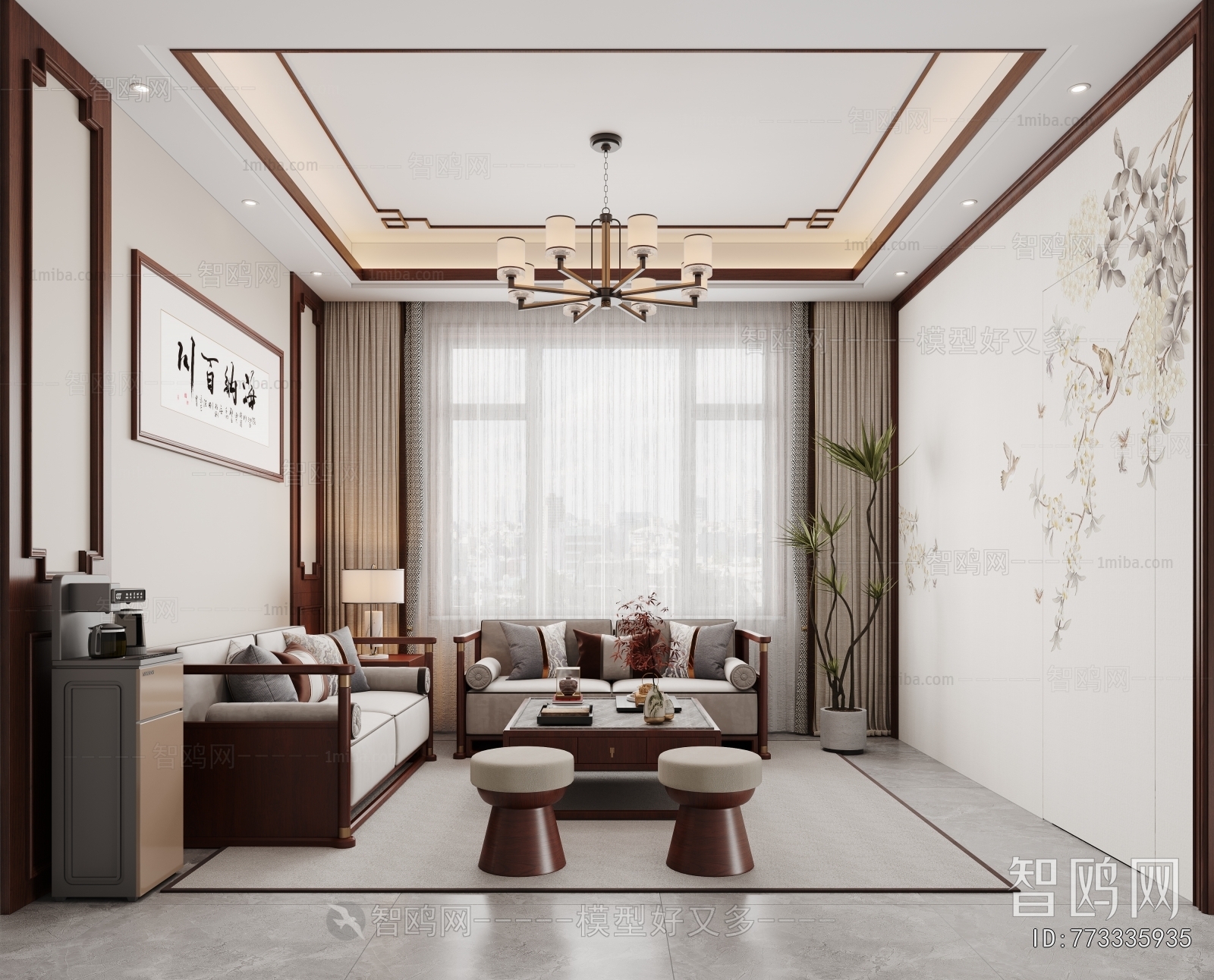 New Chinese Style A Living Room