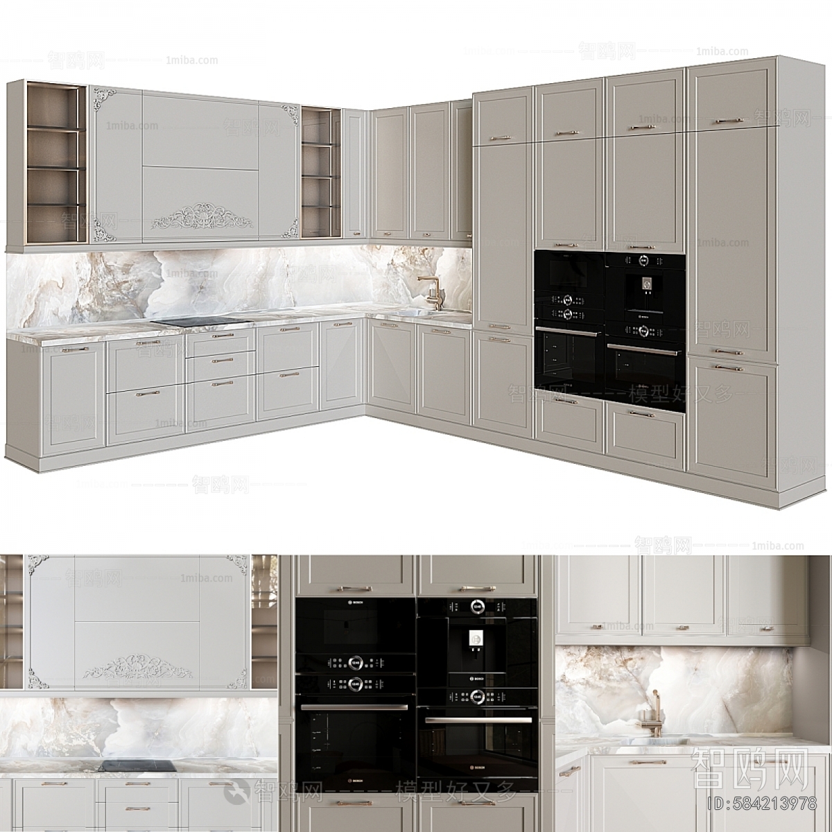 Simple European Style Kitchen Cabinet