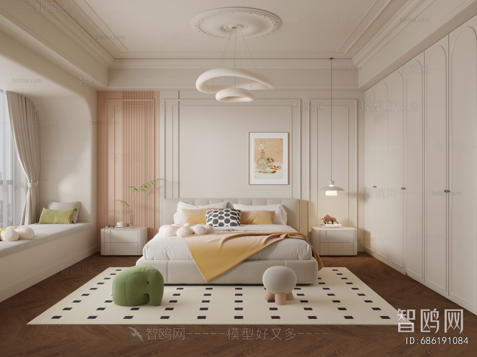 Simple European Style Bedroom