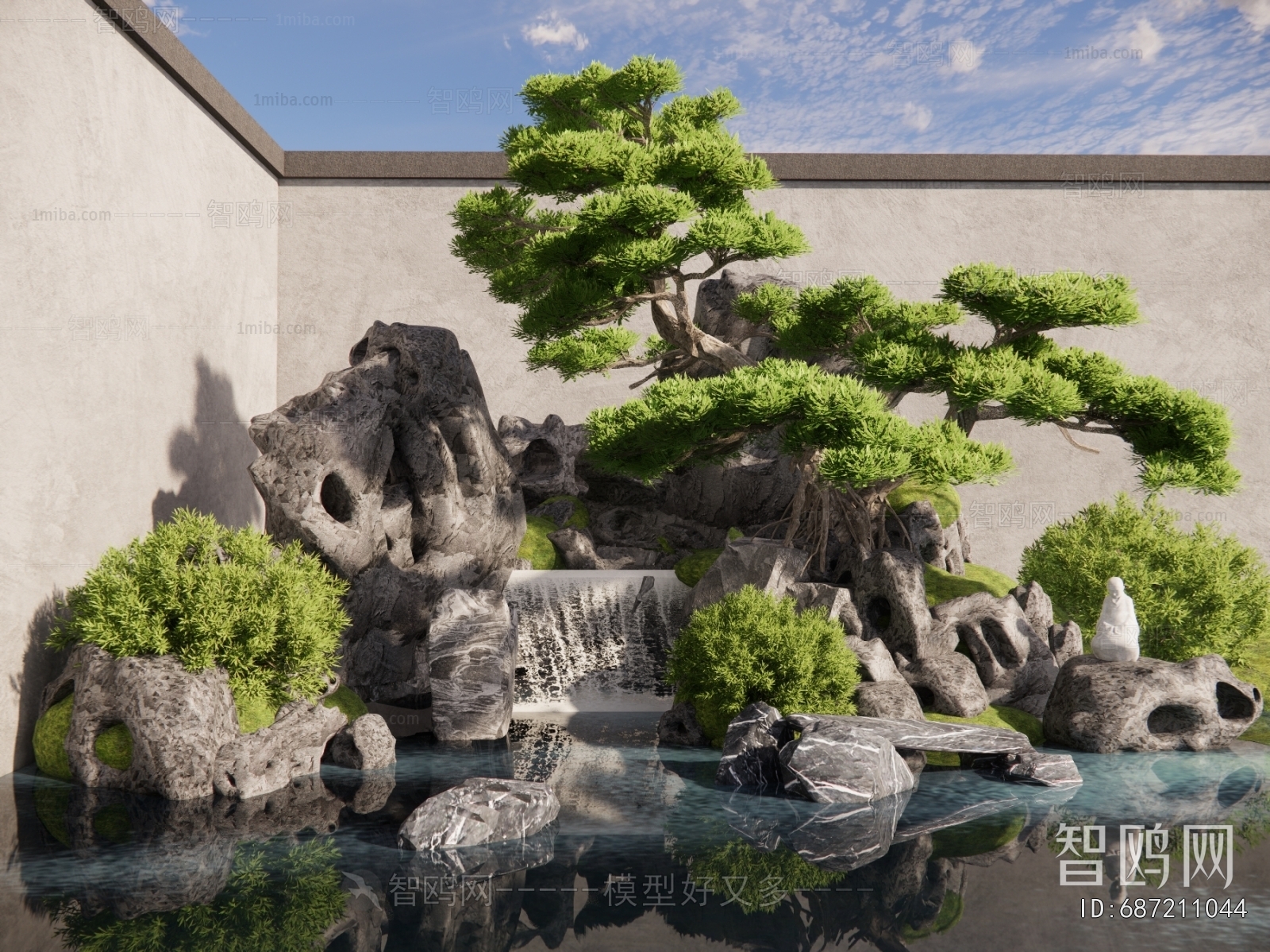 New Chinese Style Rockery Waterscape