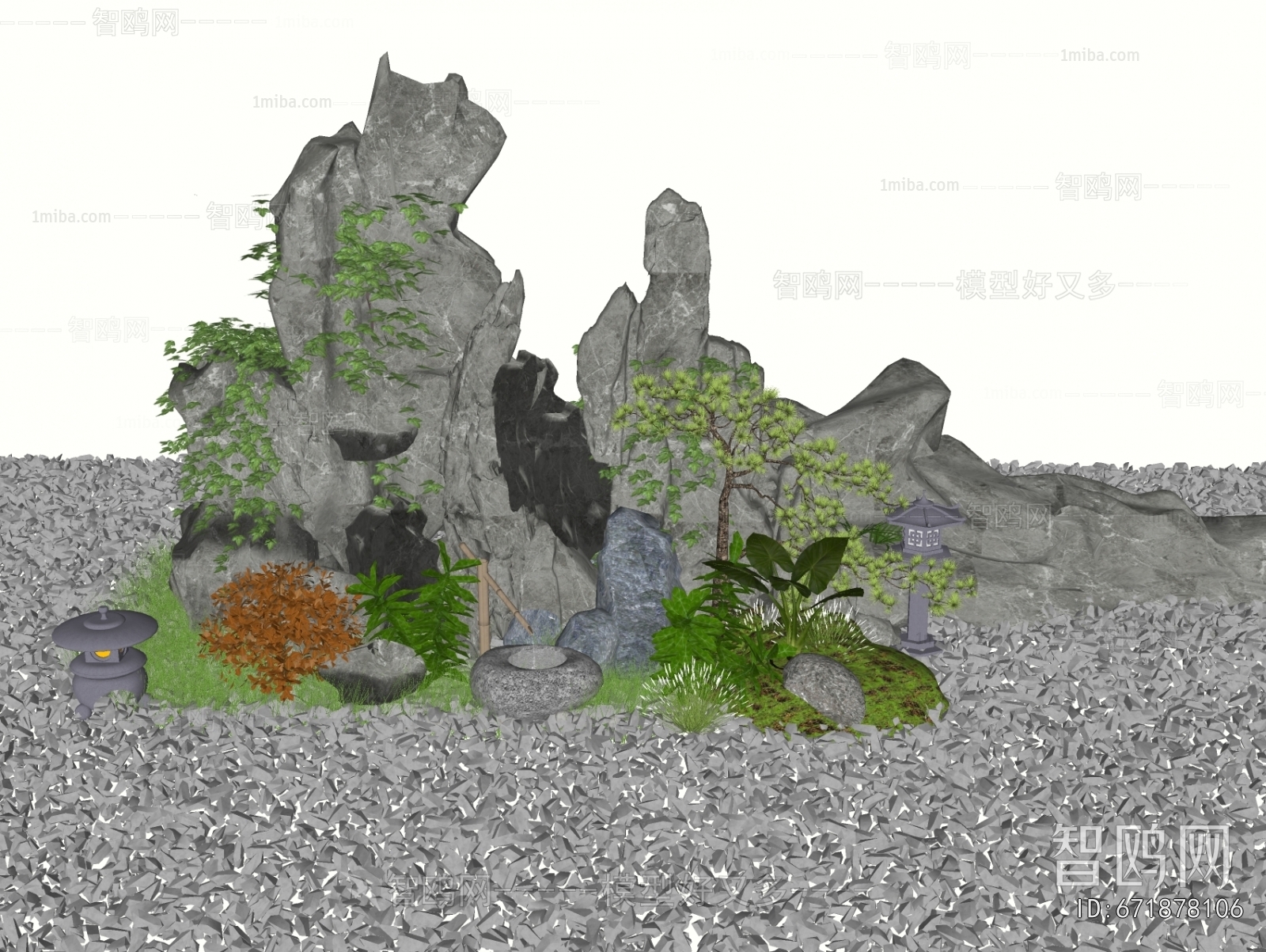 New Chinese Style Rockery Waterscape