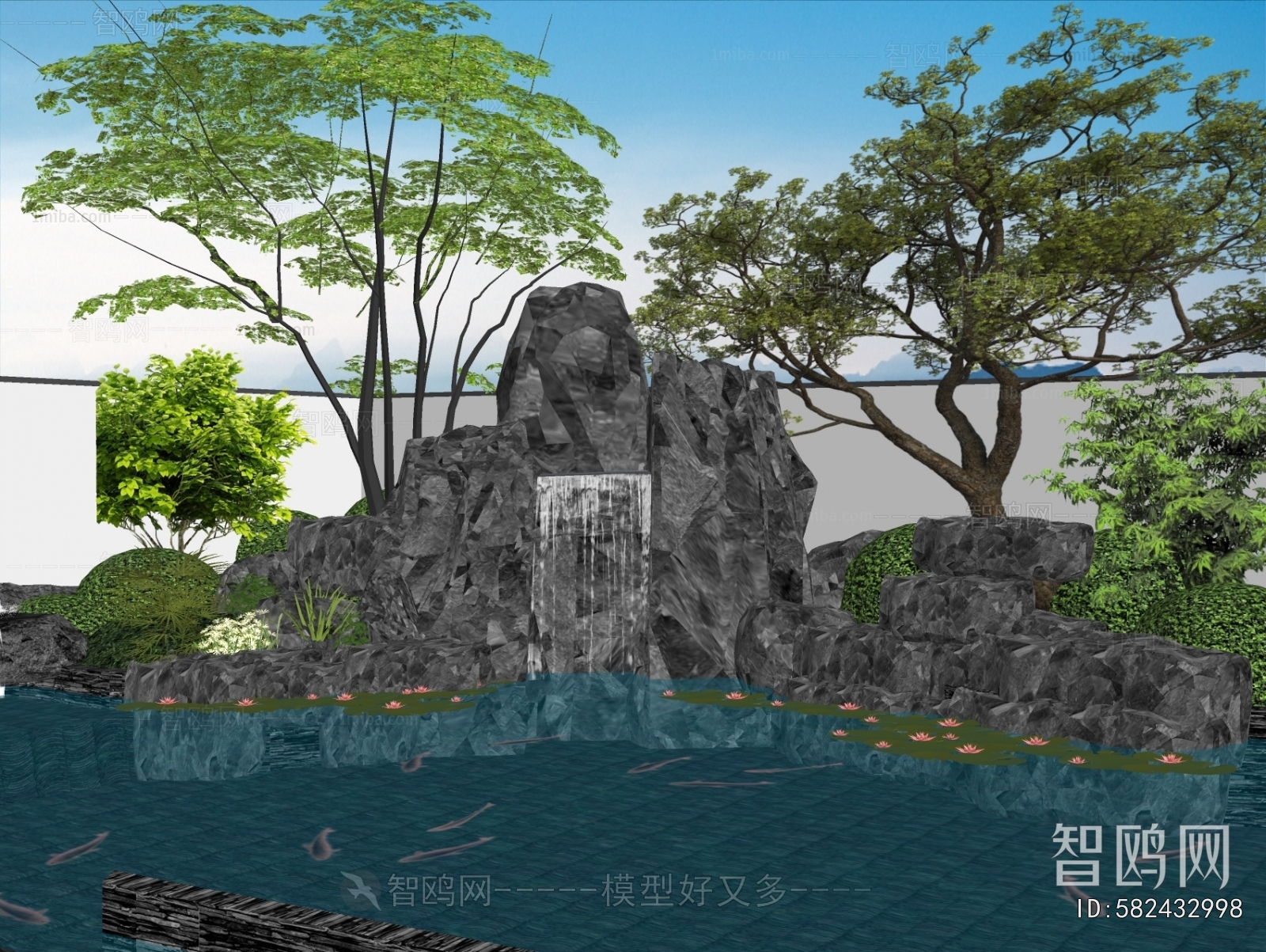 New Chinese Style Rockery Waterscape