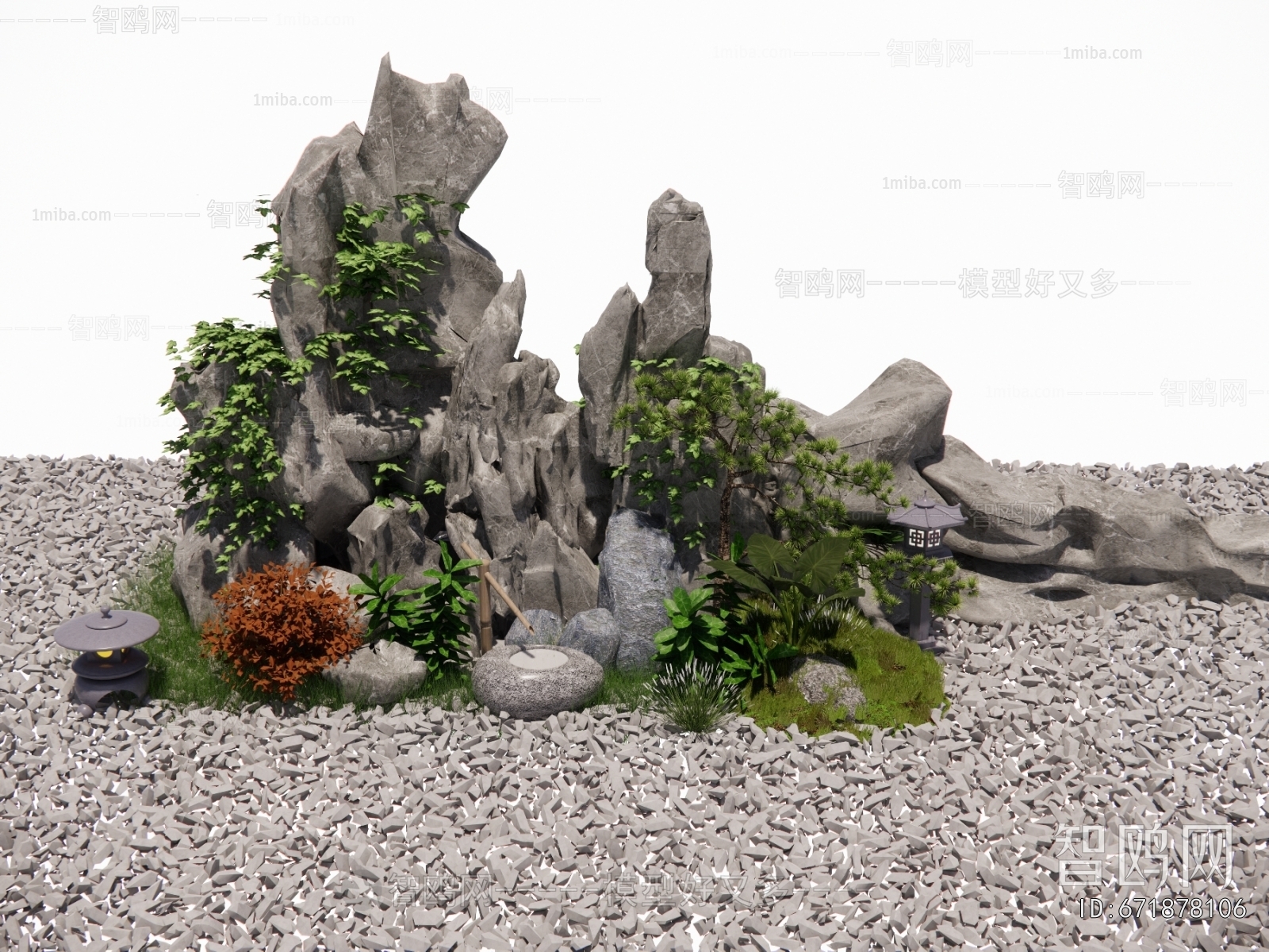 New Chinese Style Rockery Waterscape