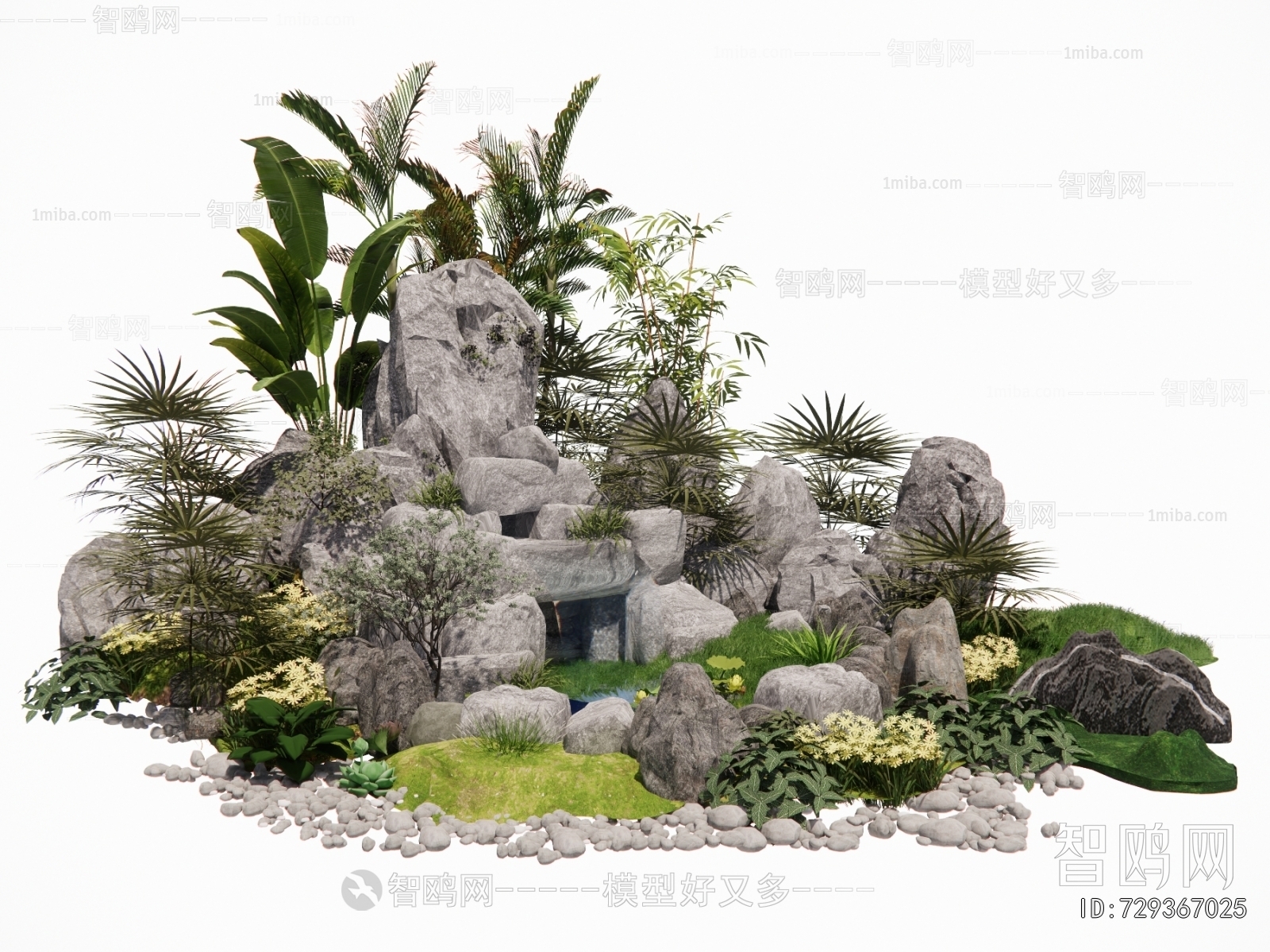 New Chinese Style Rockery Waterscape