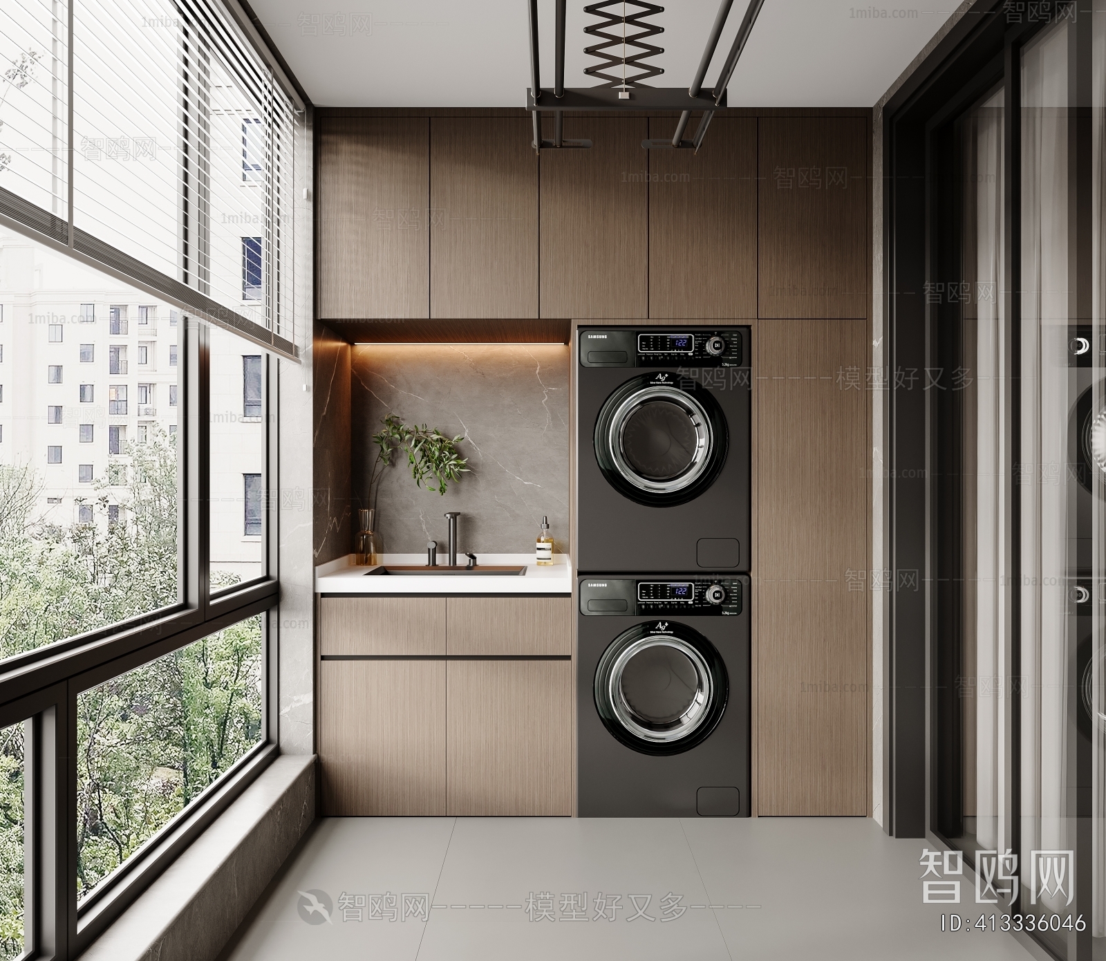 Modern Balcony Laundry Room