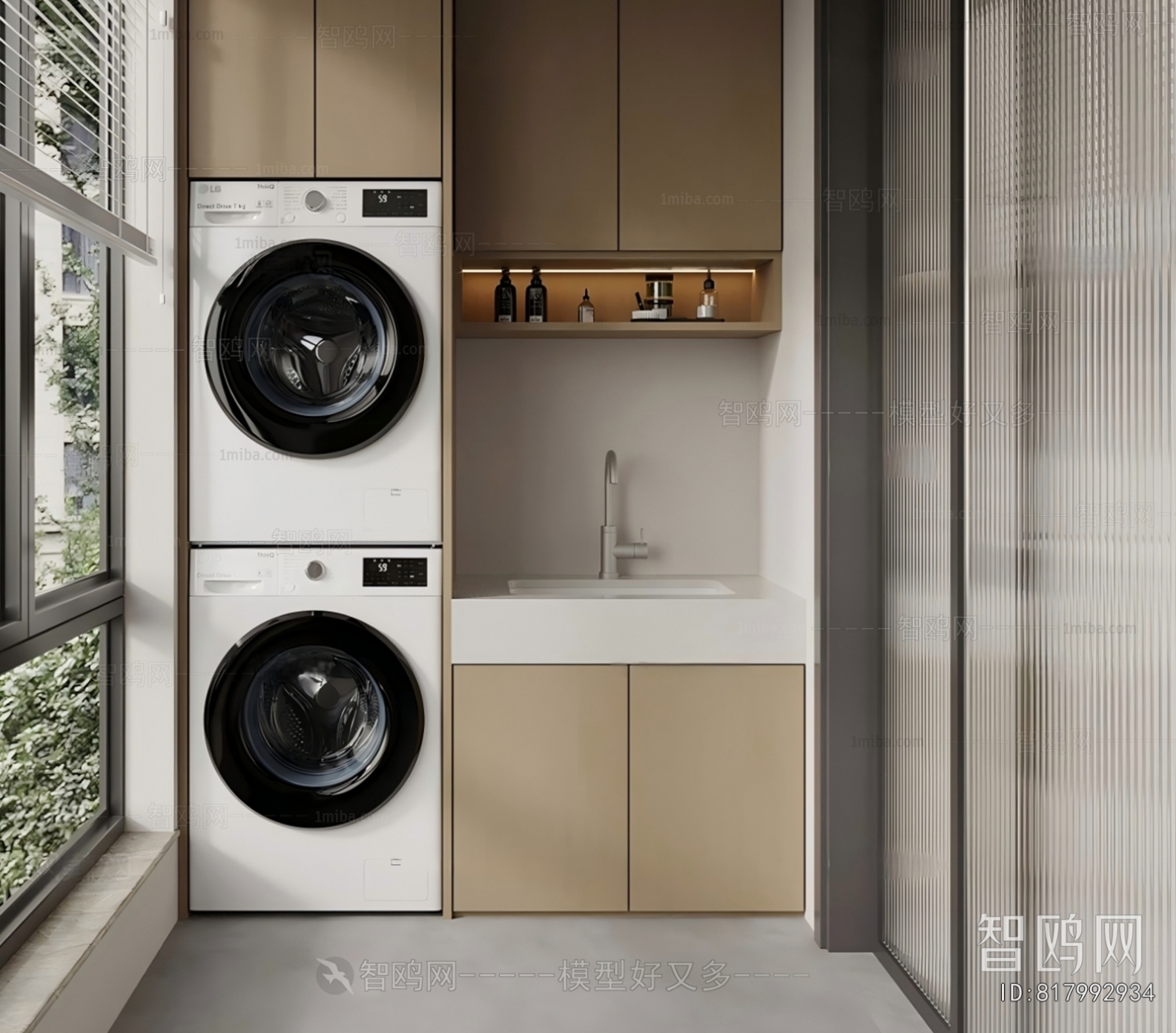 Modern Balcony Laundry Room