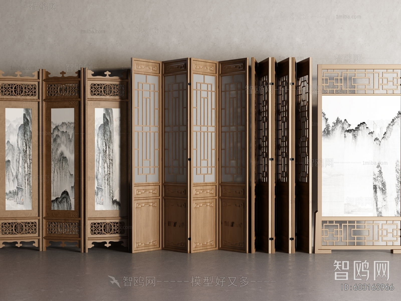 New Chinese Style Wooden Screen Partition