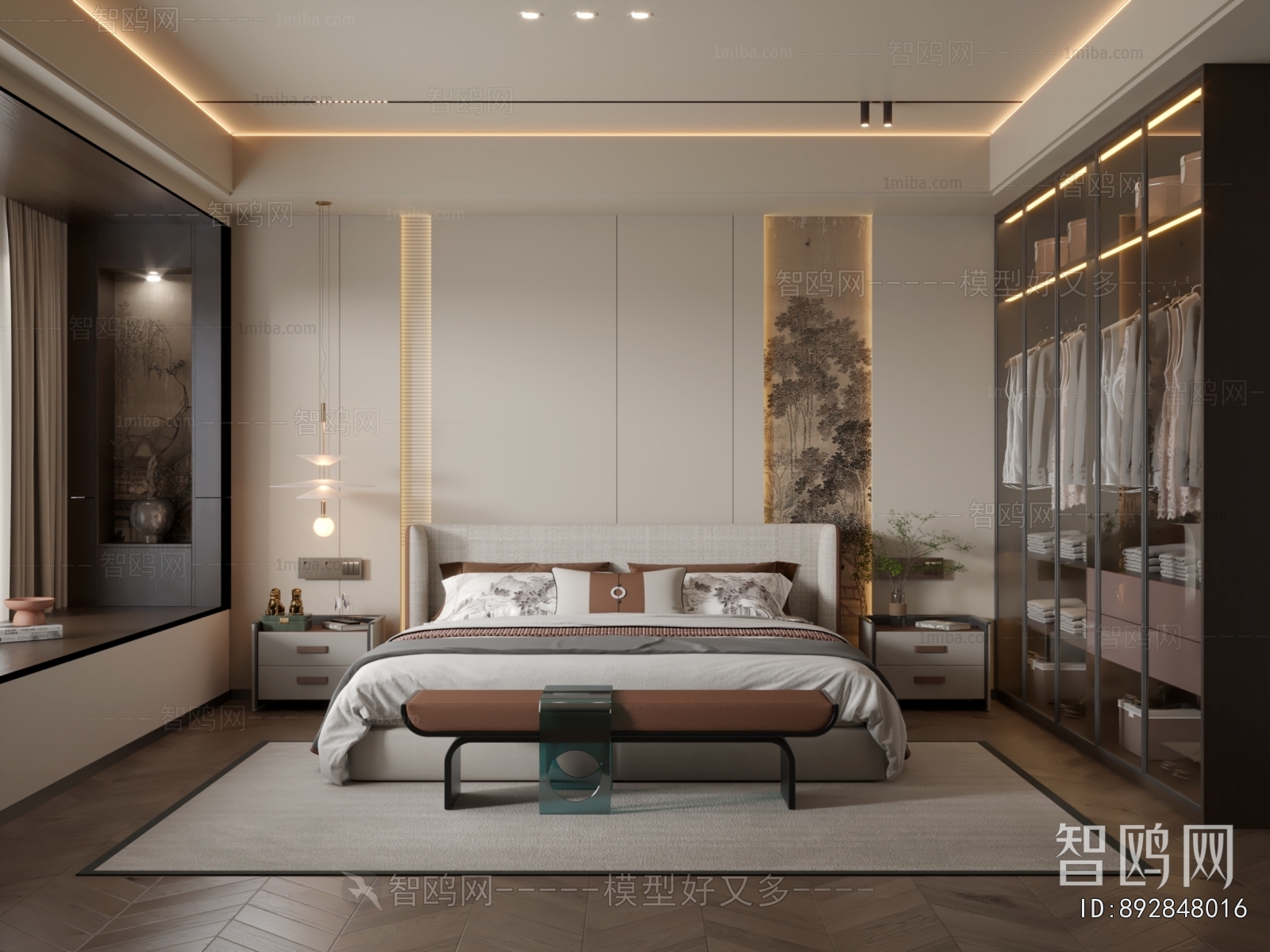 New Chinese Style Bedroom