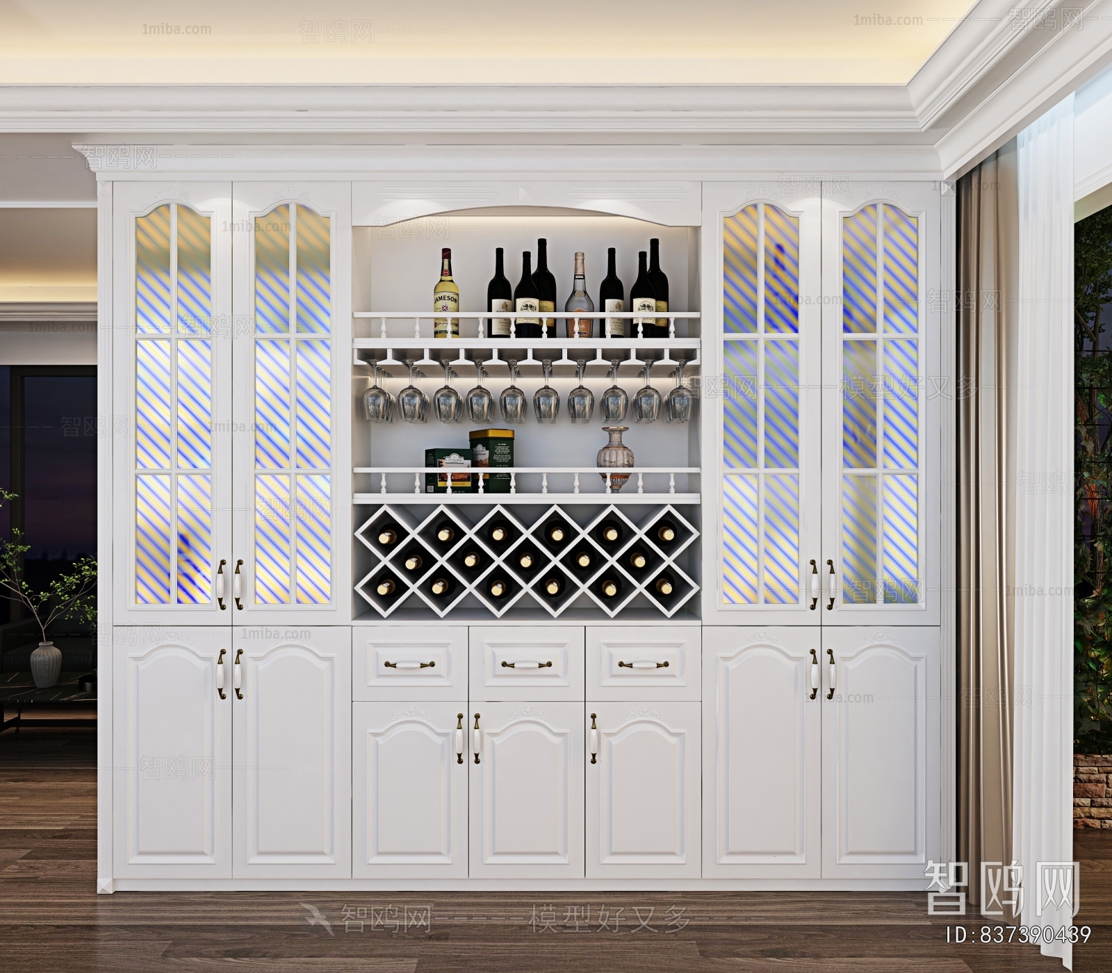 Simple European Style Wine Cabinet