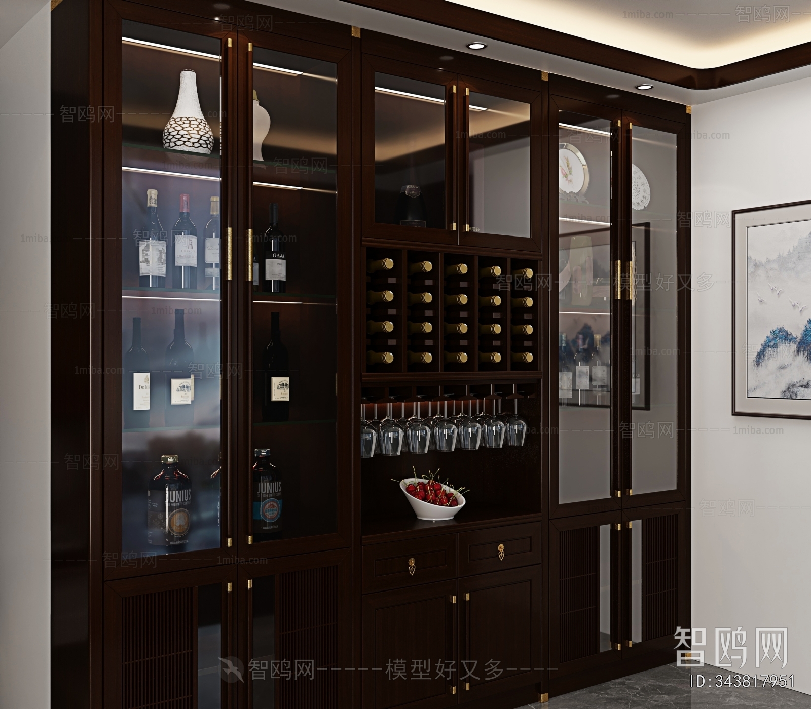 Simple European Style Wine Cabinet