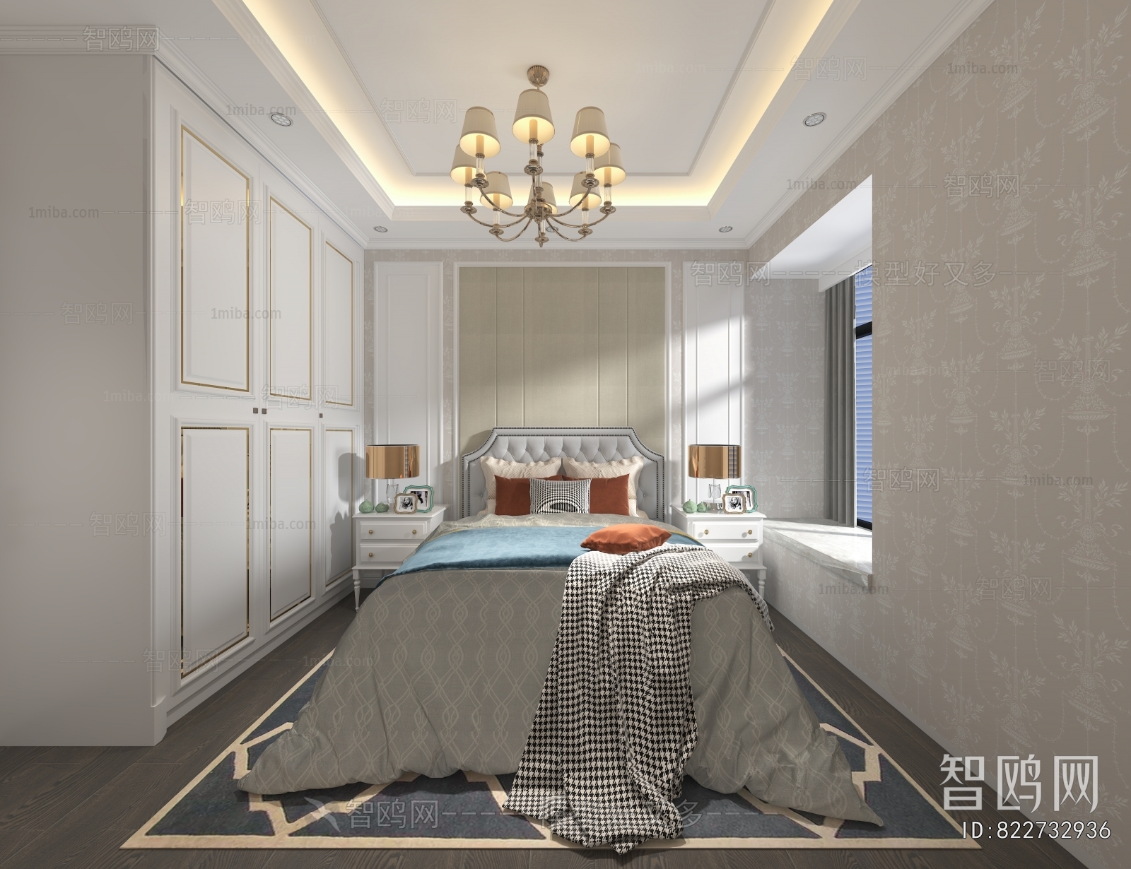 Simple European Style Bedroom