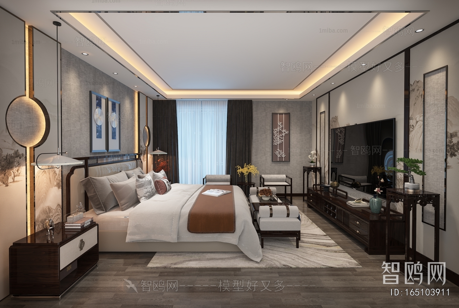 New Chinese Style Bedroom