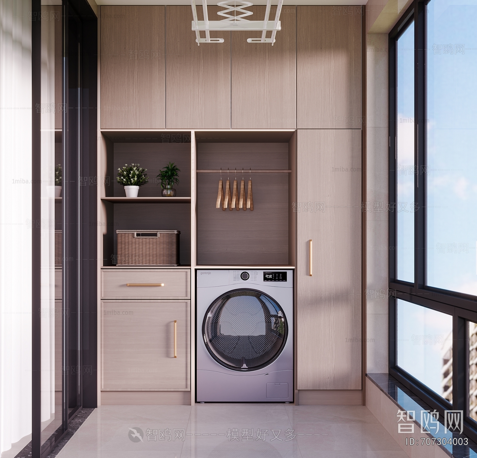 Modern Balcony Laundry Room