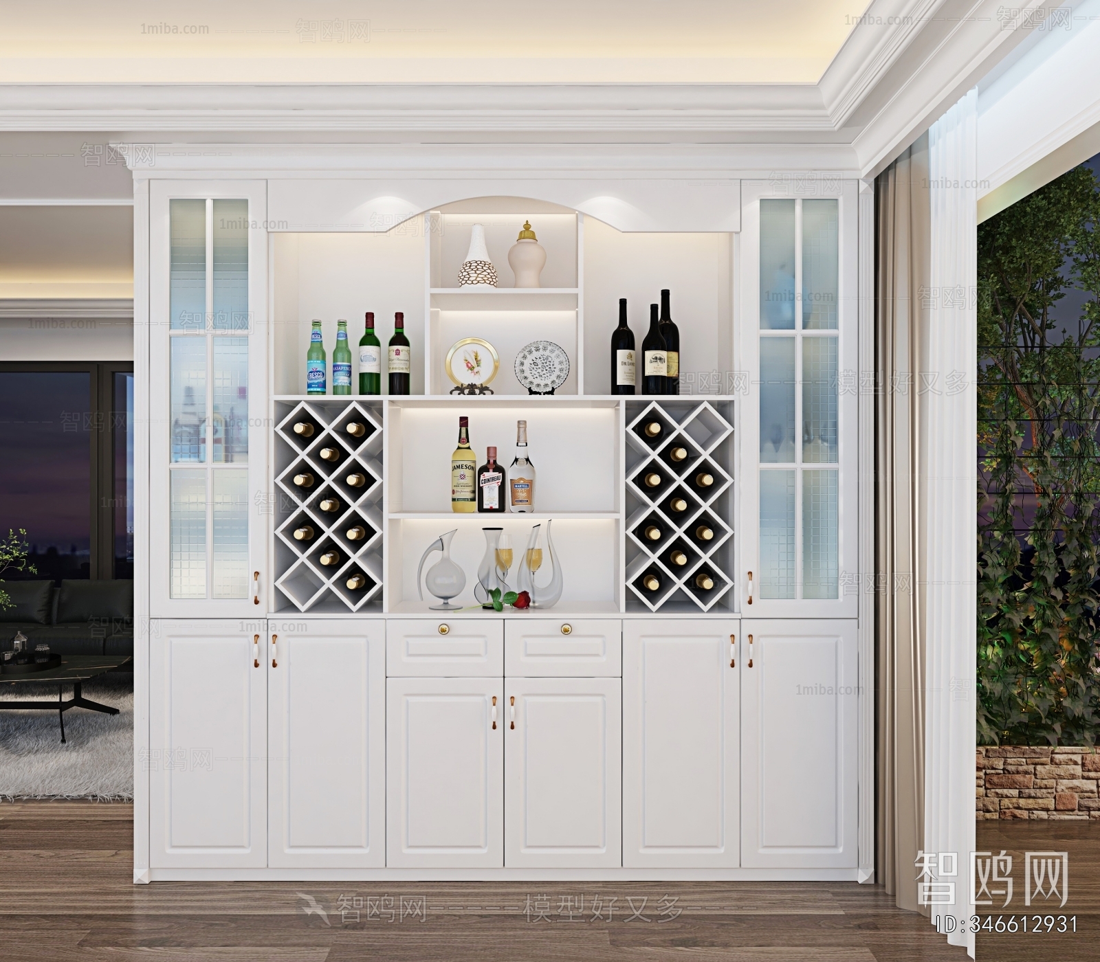 Simple European Style Wine Cabinet