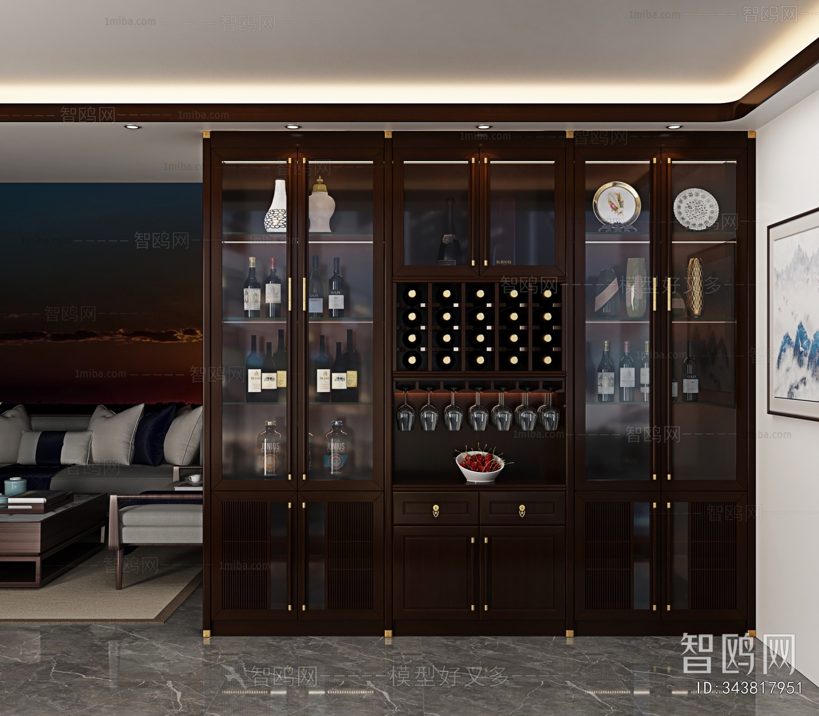 Simple European Style Wine Cabinet