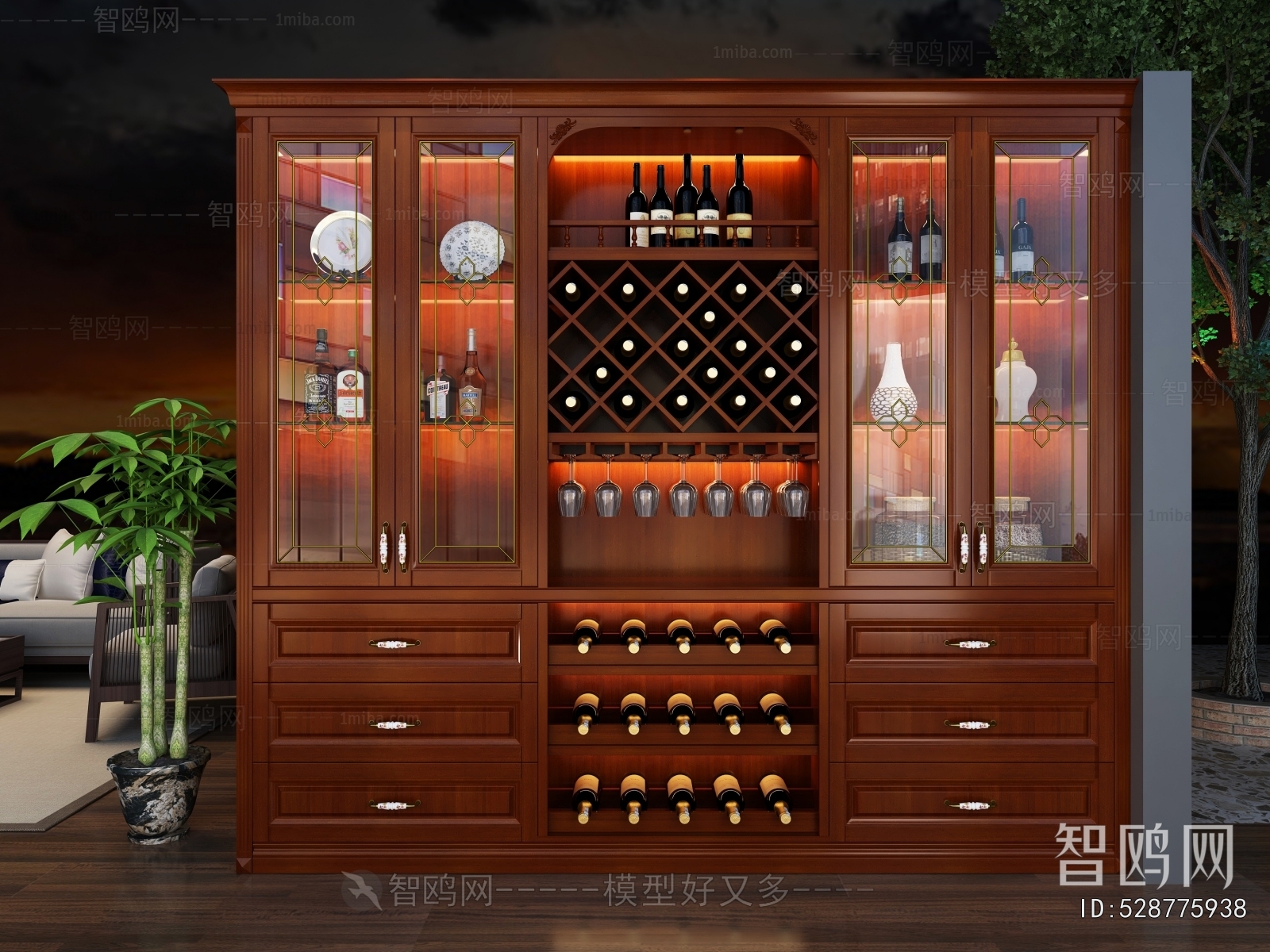 Simple European Style Wine Cabinet