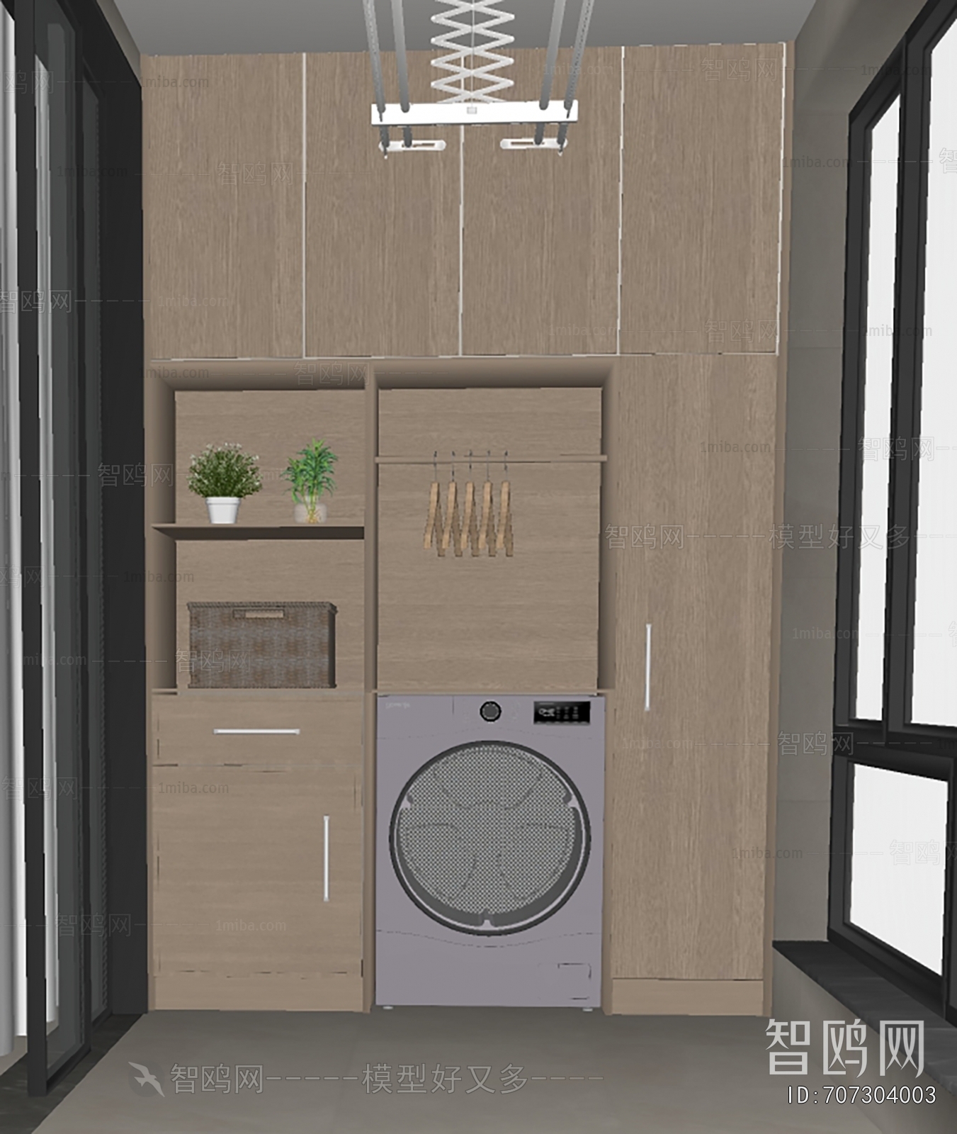 Modern Balcony Laundry Room