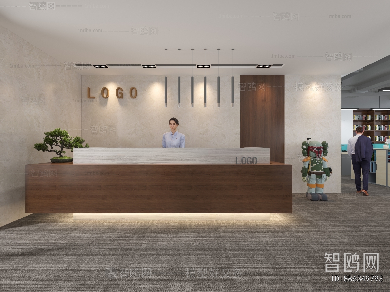 Modern Office Reception Desk