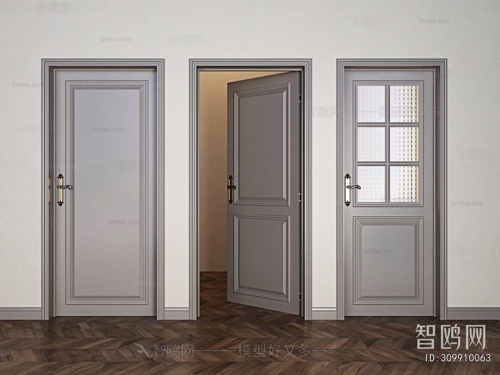 Simple European Style Single Door