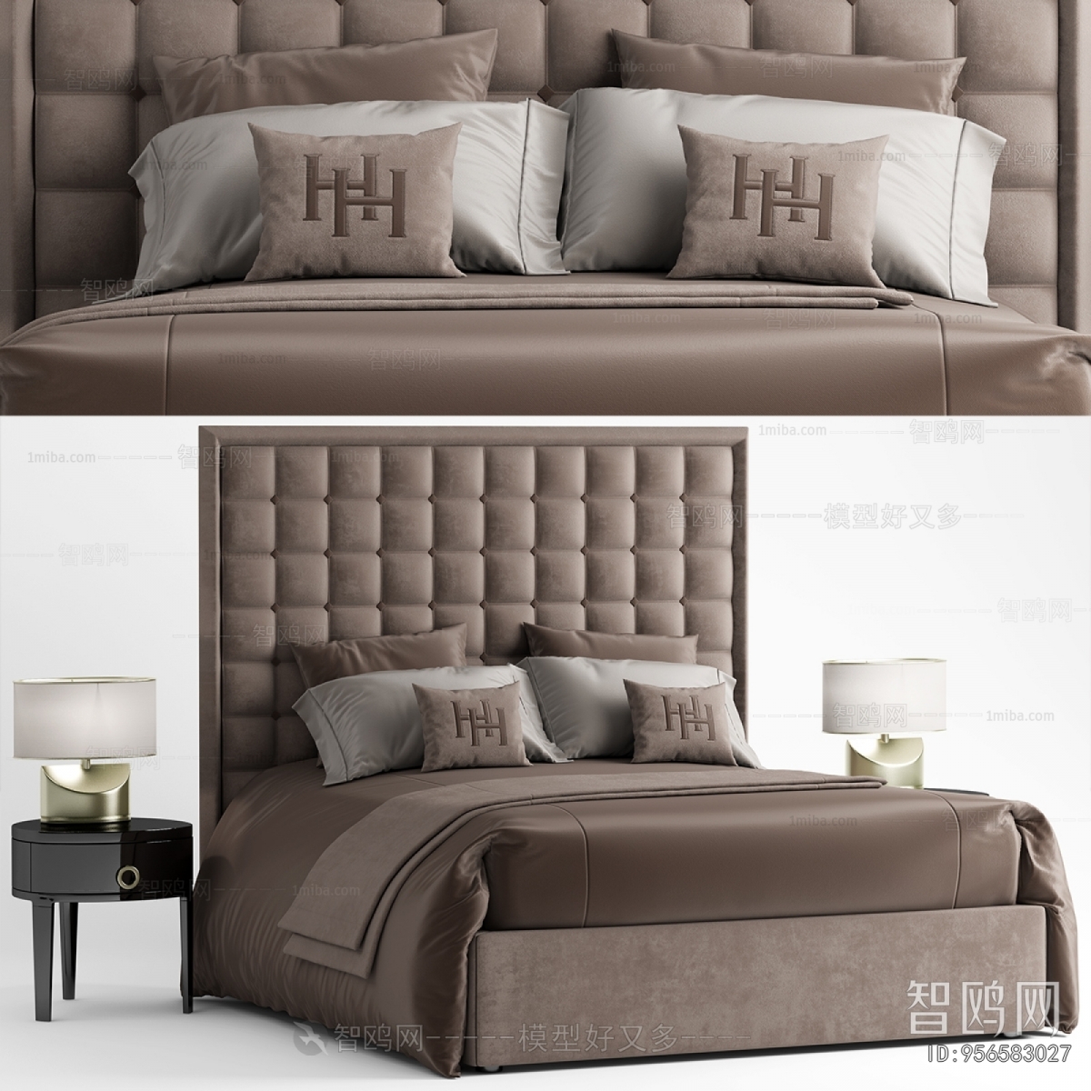 Simple European Style Double Bed