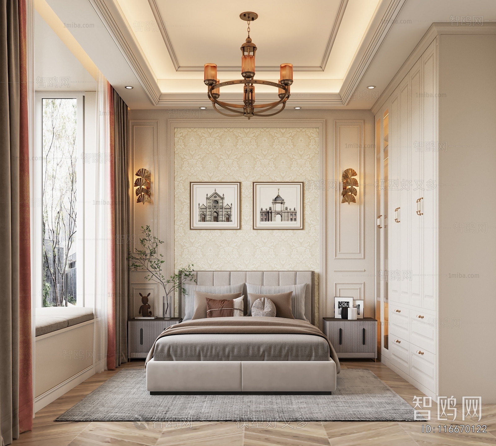 Simple European Style Bedroom