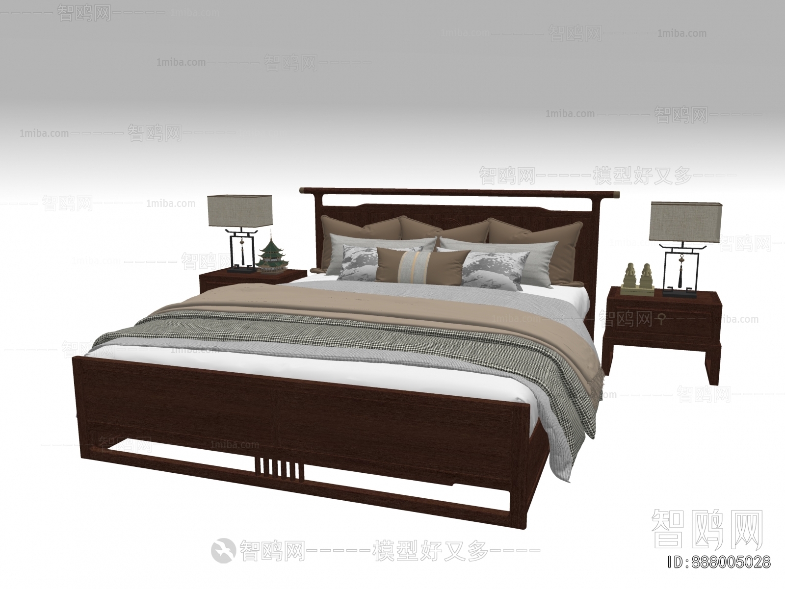 New Chinese Style Double Bed