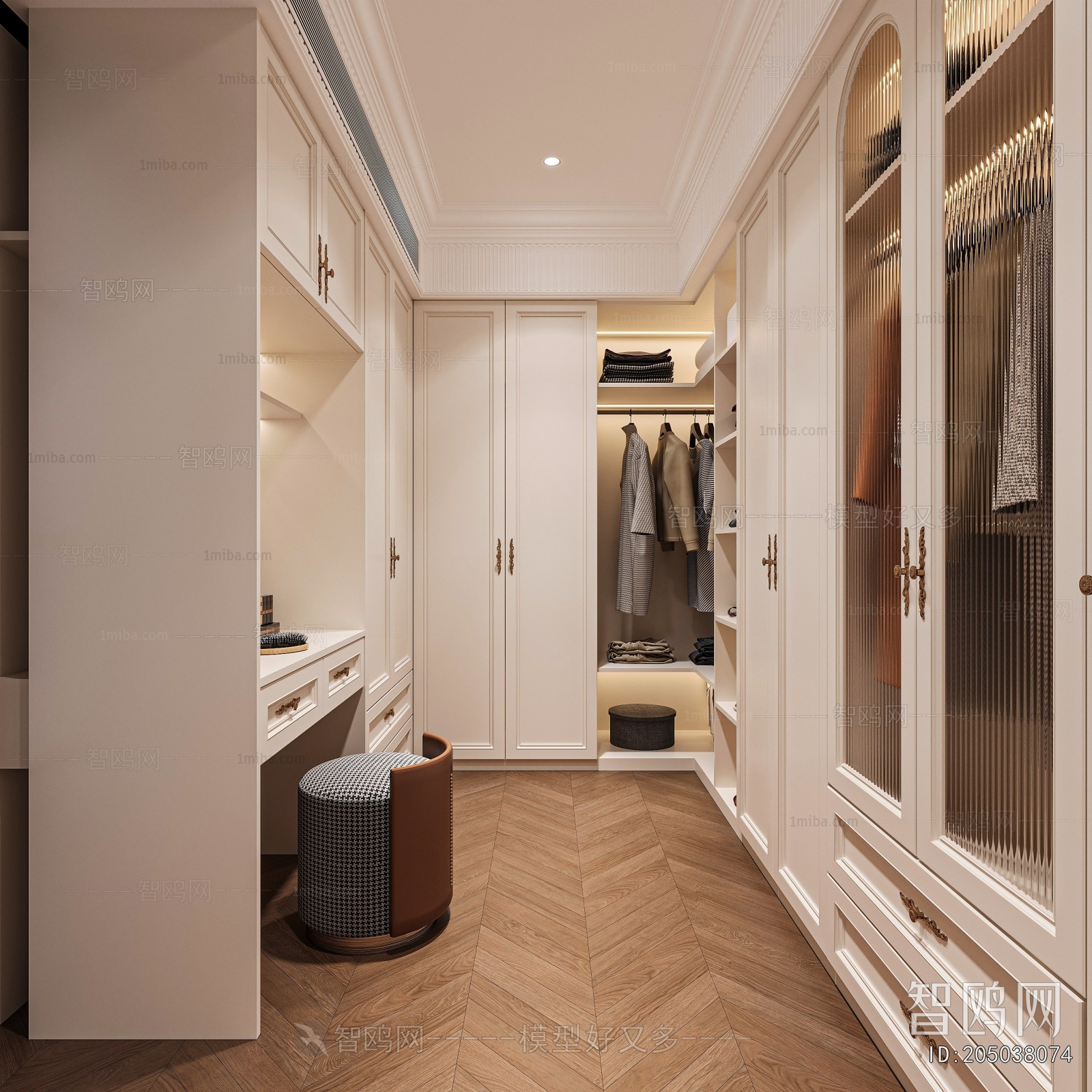 Simple European Style Clothes Storage Area