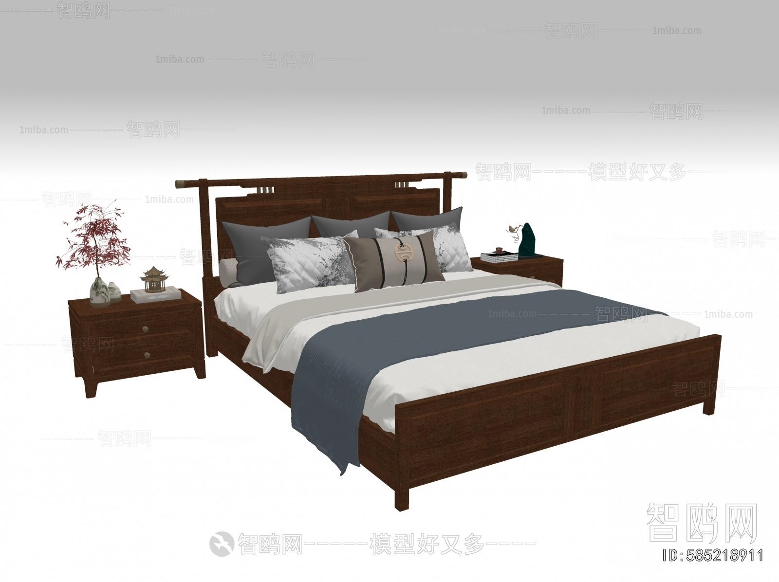 New Chinese Style Double Bed