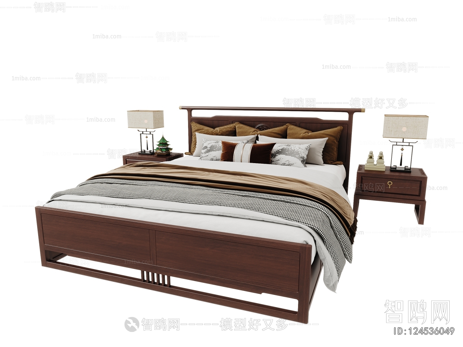 New Chinese Style Double Bed