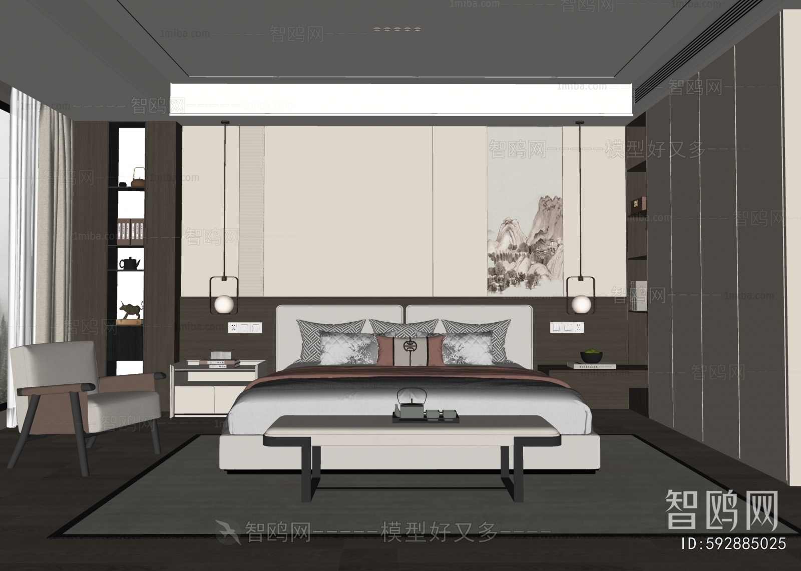 New Chinese Style Bedroom