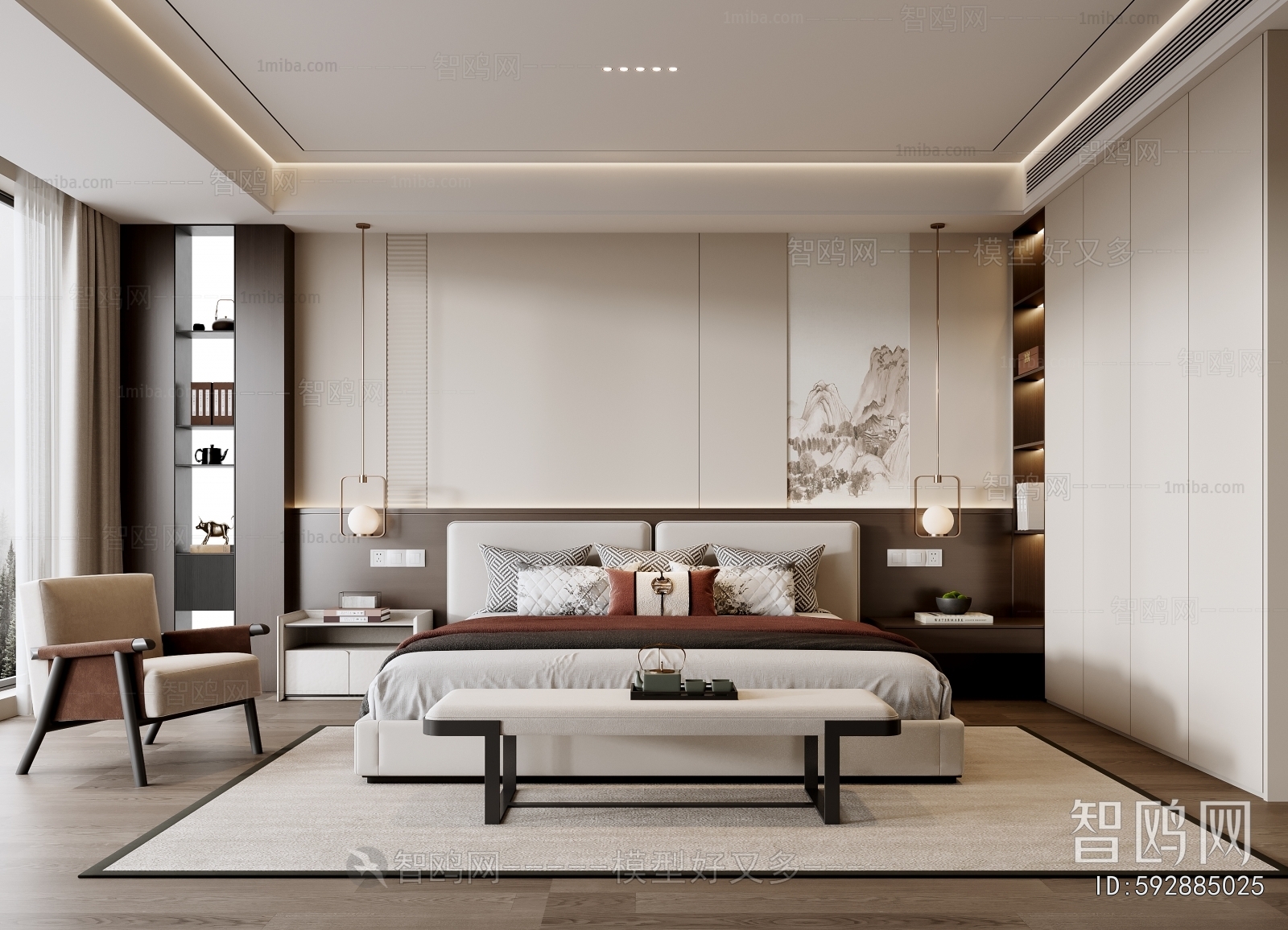 New Chinese Style Bedroom