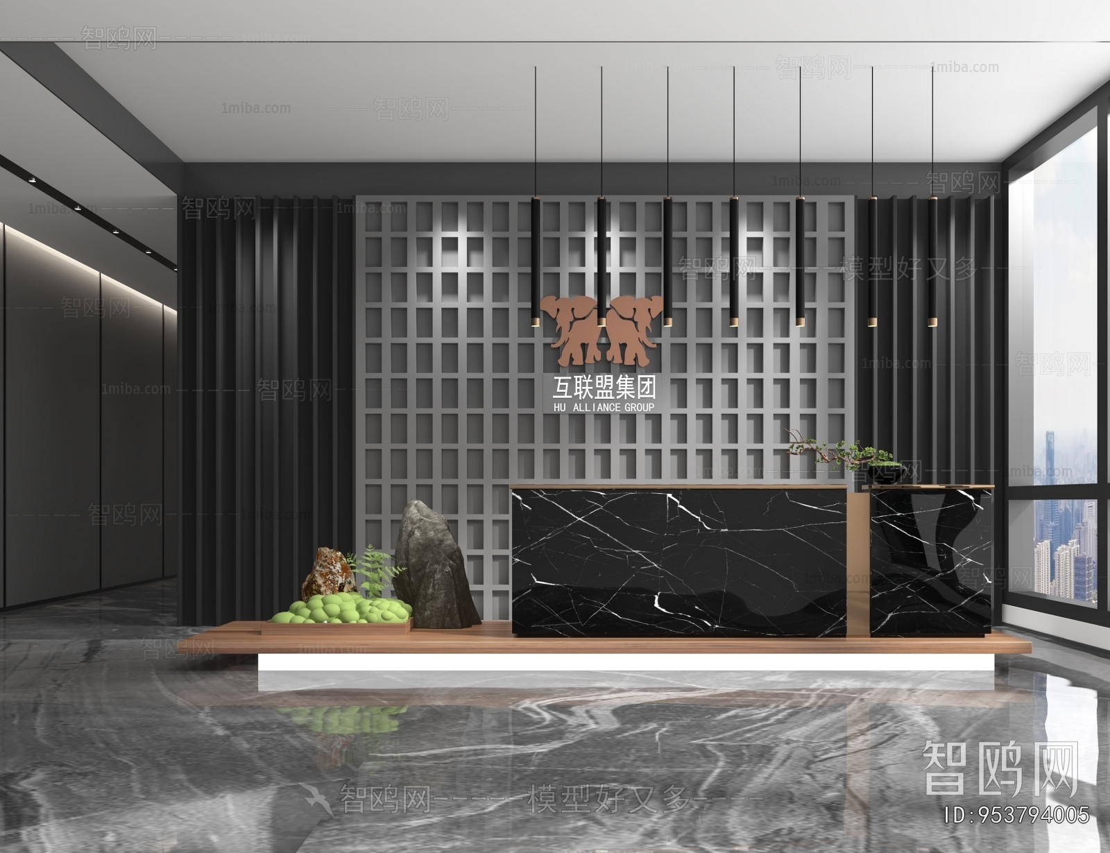 Modern Office Reception Desk