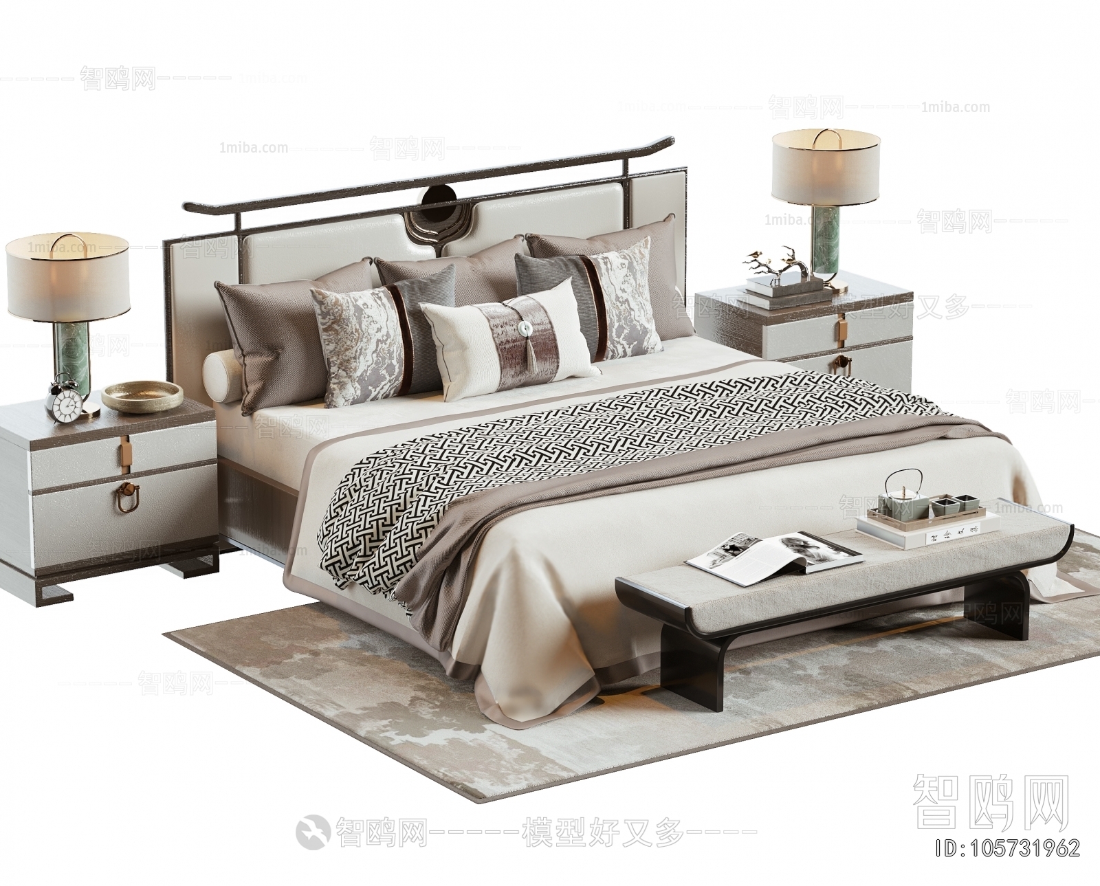 New Chinese Style Double Bed