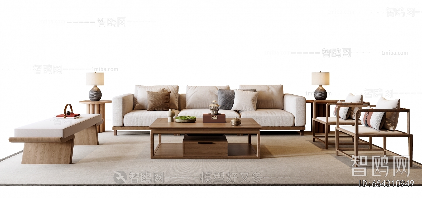 New Chinese Style Sofa Combination