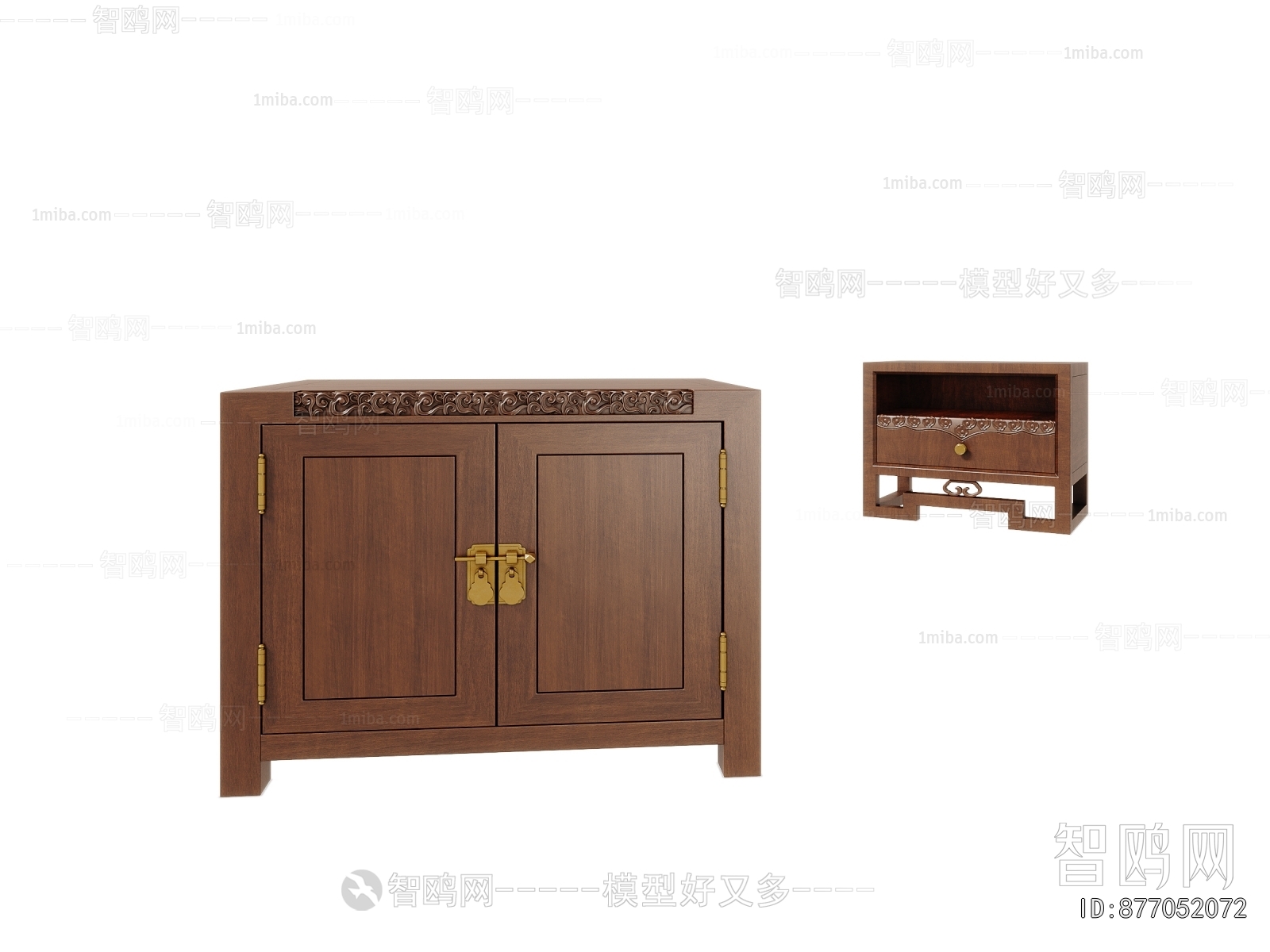 Chinese Style Bedside Cupboard