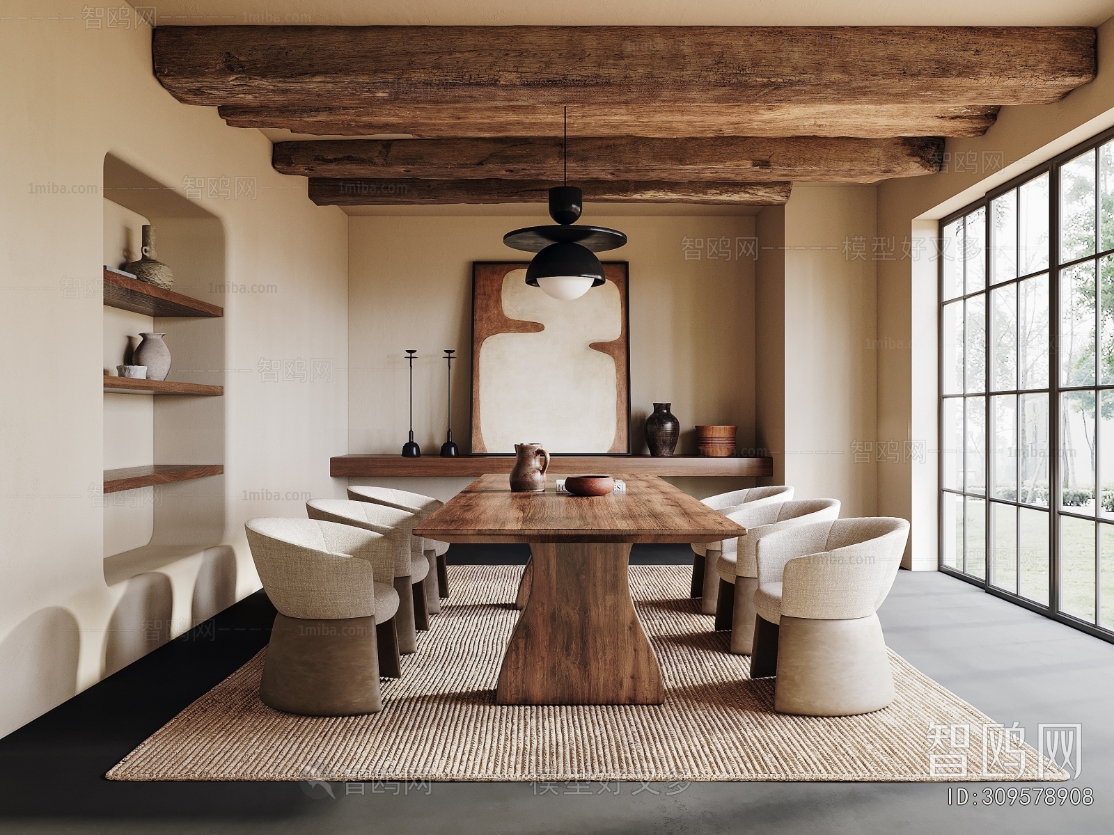 Wabi-sabi Style Dining Room