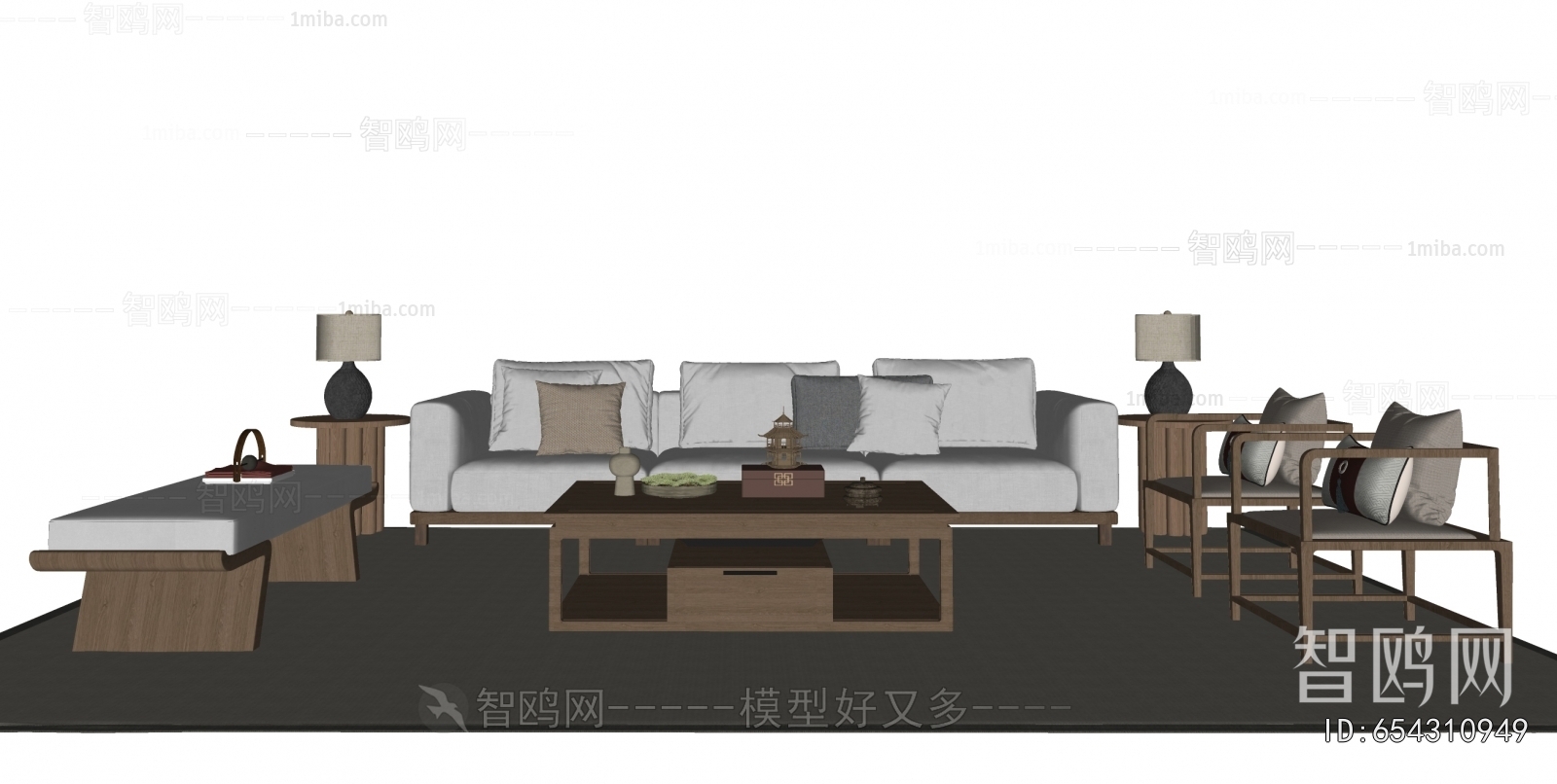 New Chinese Style Sofa Combination