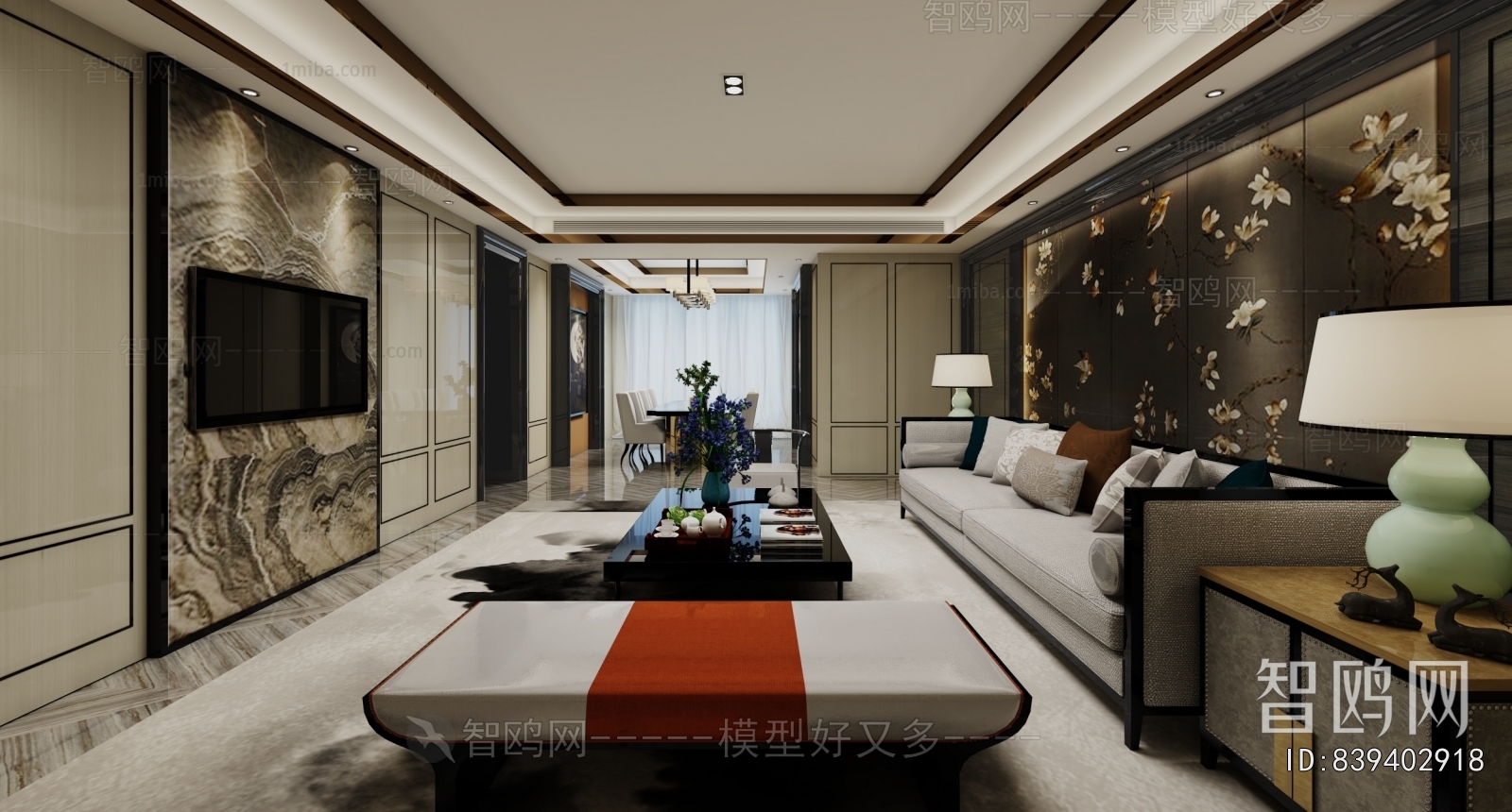 New Chinese Style A Living Room