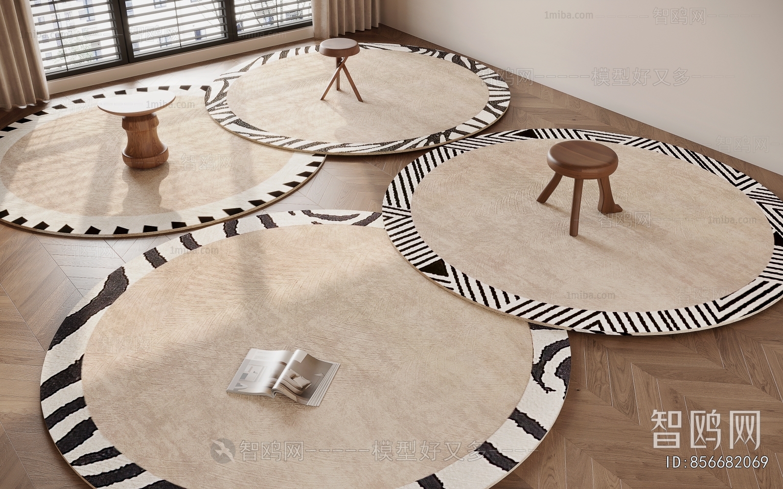 French Style Circular Carpet