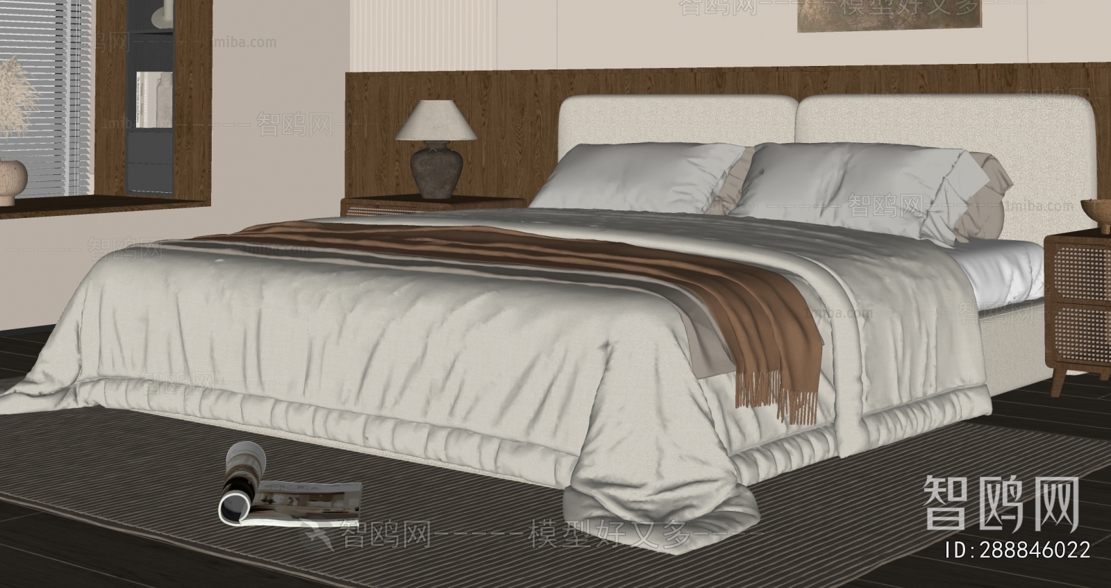 Wabi-sabi Style Double Bed