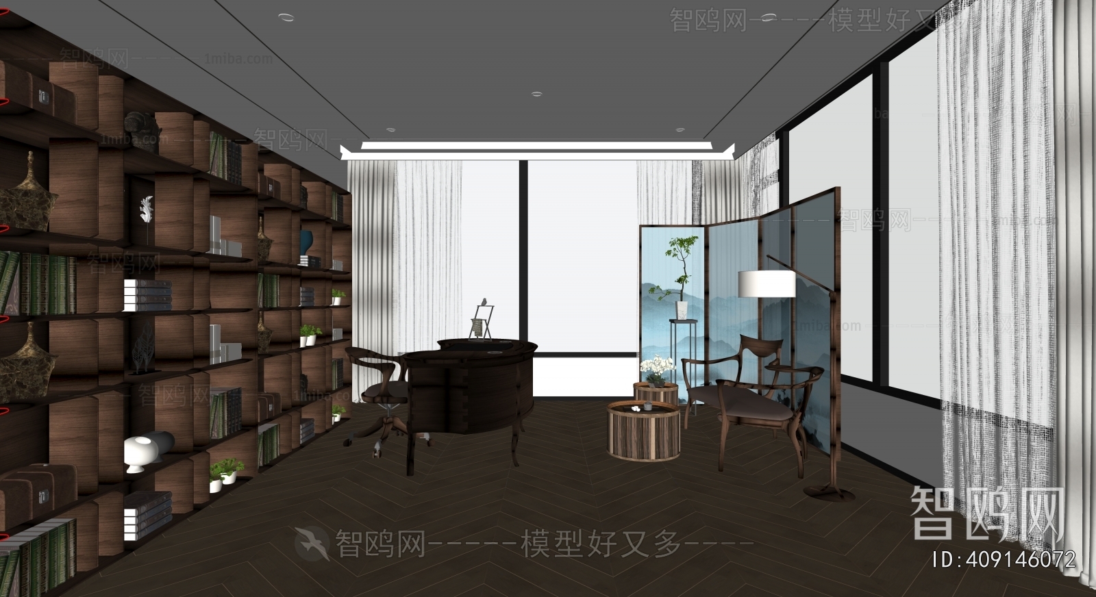 New Chinese Style Study Space