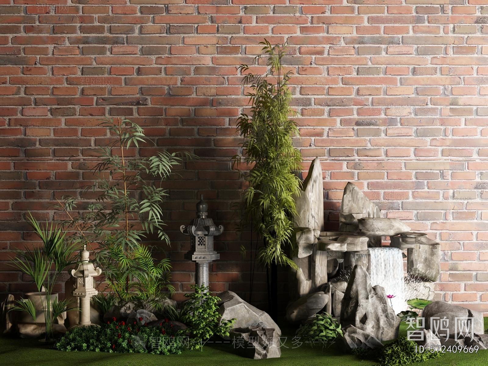 New Chinese Style Rockery Waterscape