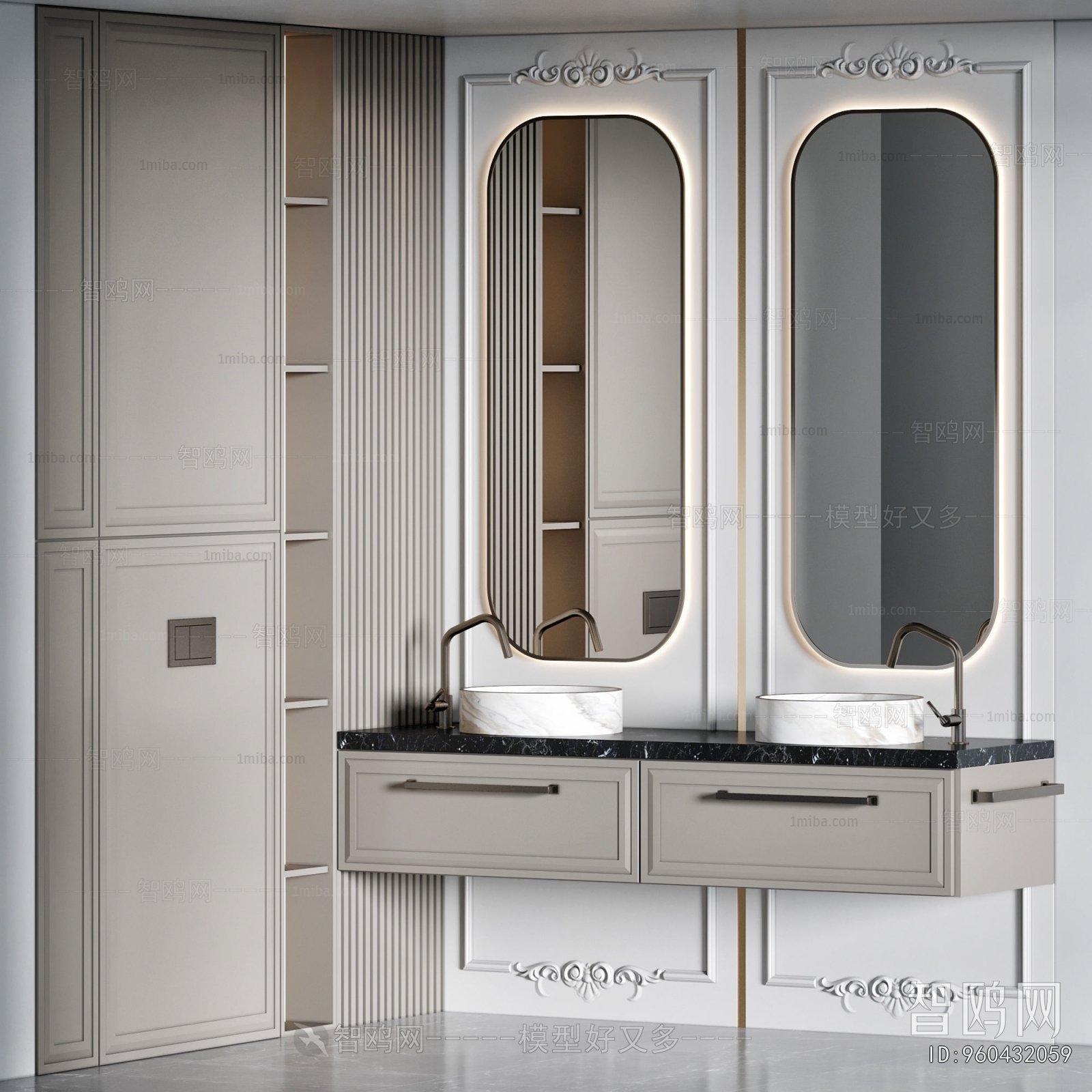 French Style Bathroom Cabinet