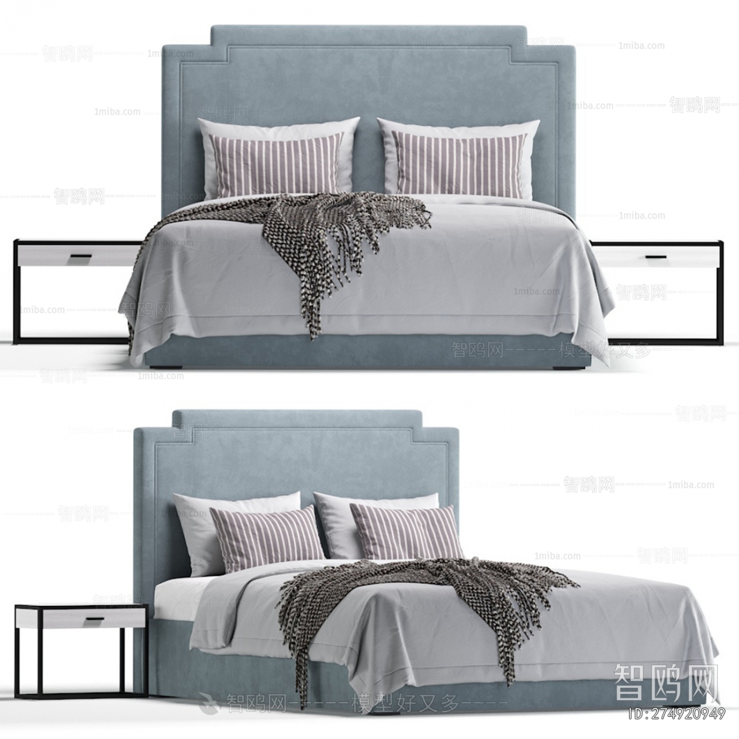 Simple European Style Double Bed