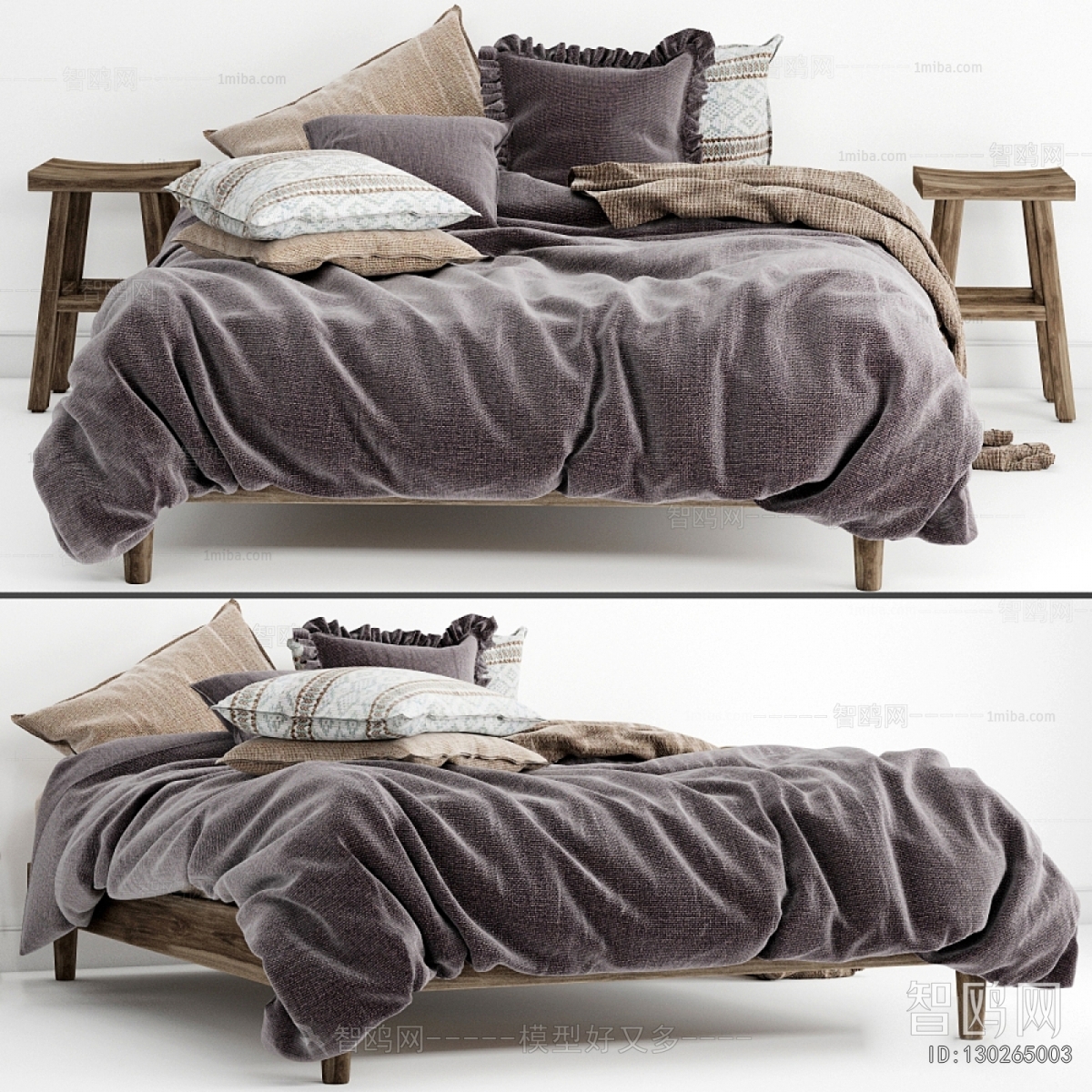 Wabi-sabi Style Double Bed