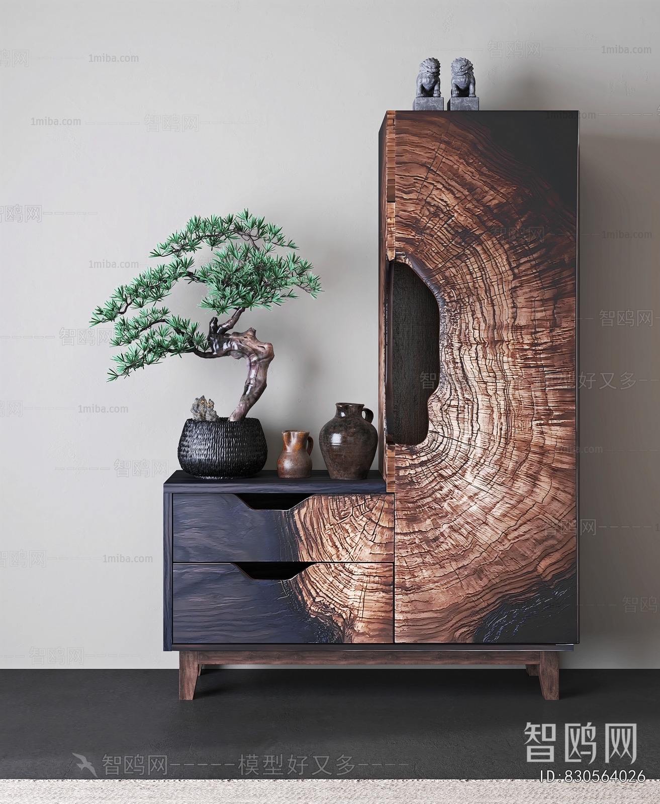 Wabi-sabi Style Decorative Cabinet