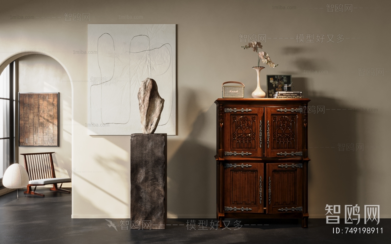 Wabi-sabi Style Decorative Cabinet