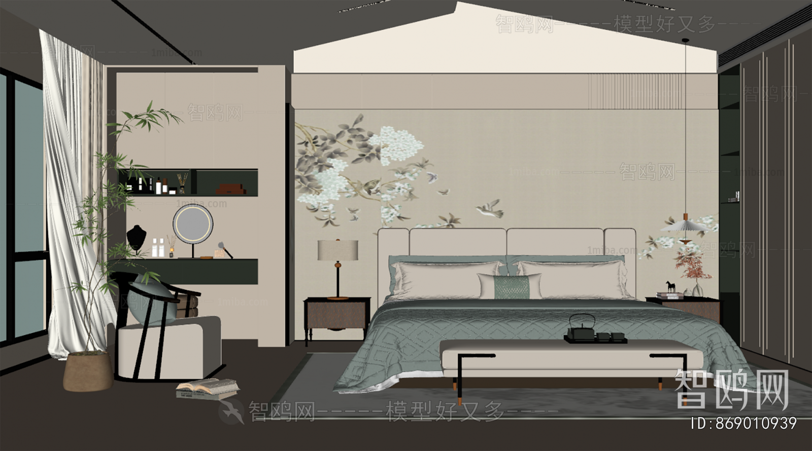 New Chinese Style Bedroom